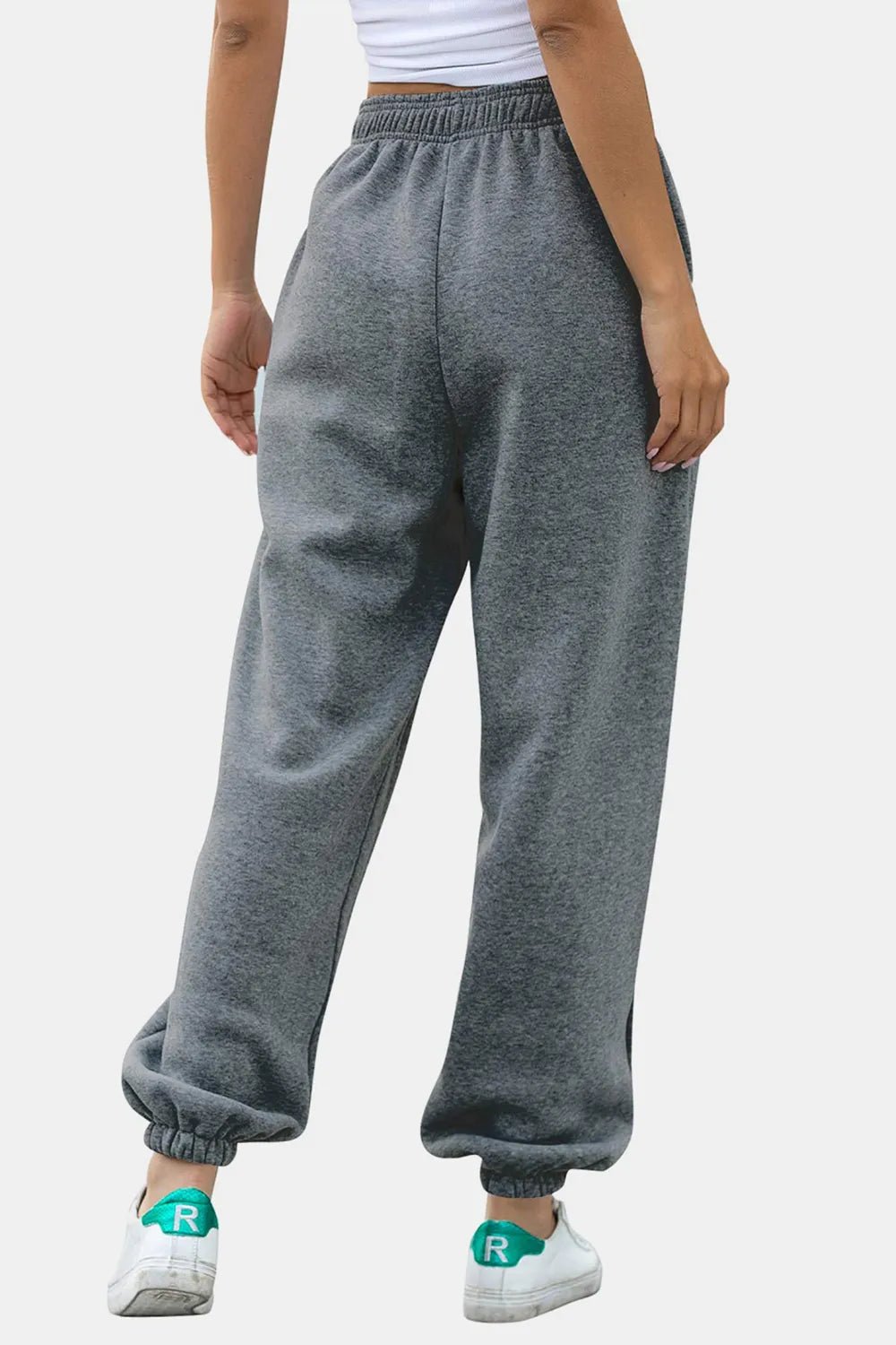 Elastic Waist Joggers with Pockets - Lookzlike
