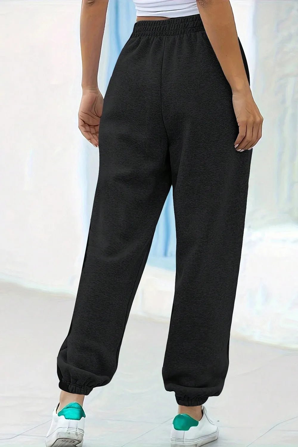 Elastic Waist Joggers with Pockets - Lookzlike