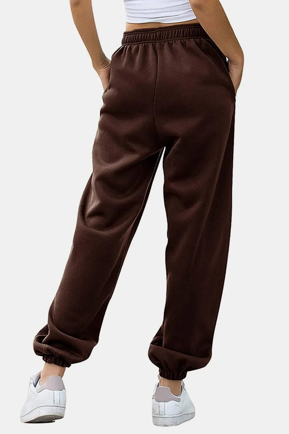 Elastic Waist Joggers with Pockets - Lookzlike