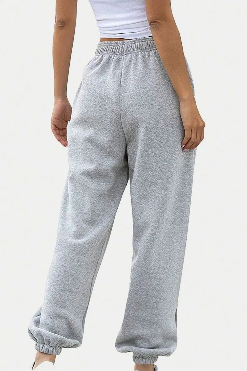 Elastic Waist Joggers with Pockets - Lookzlike