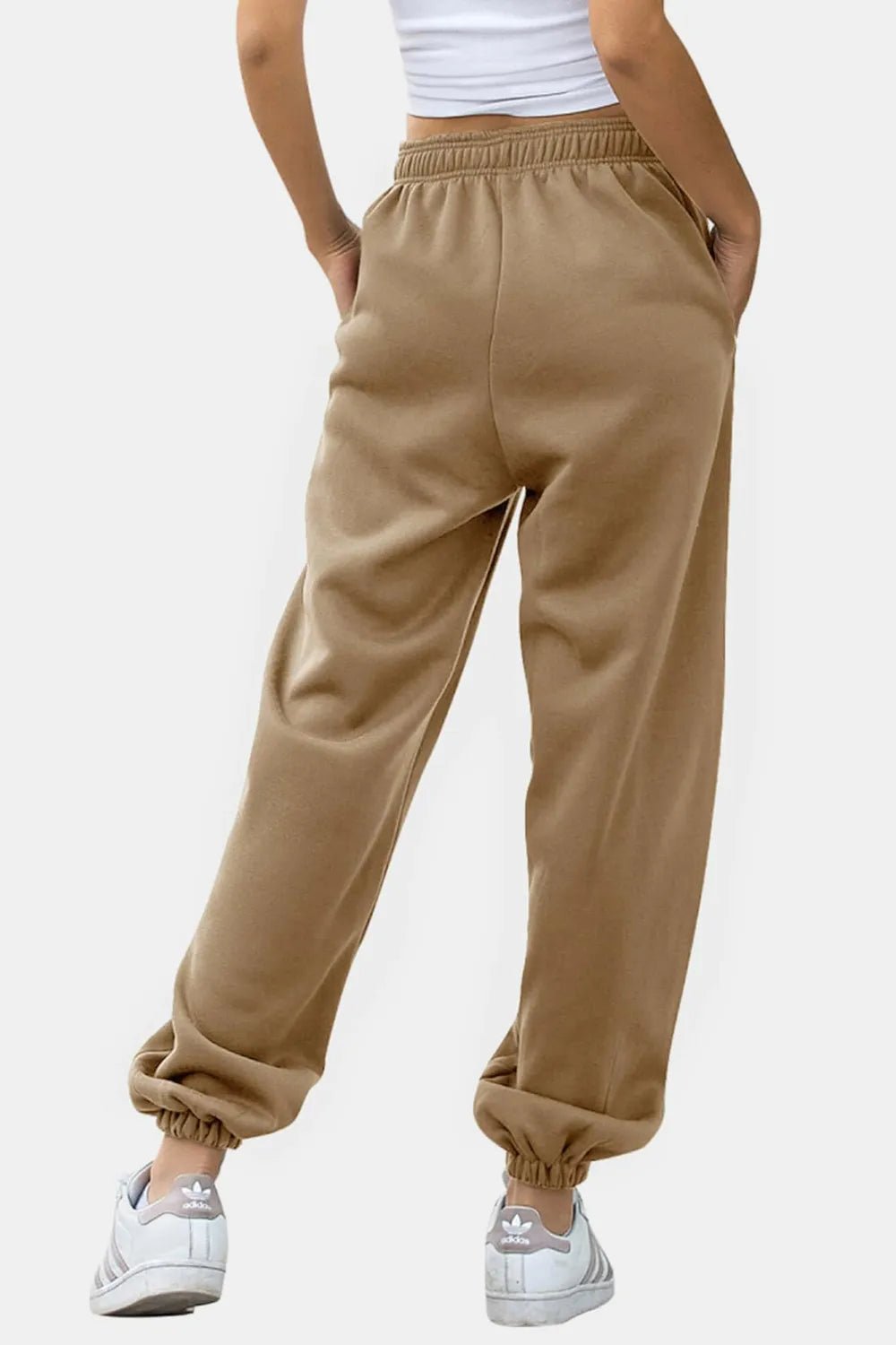 Elastic Waist Joggers with Pockets - Lookzlike