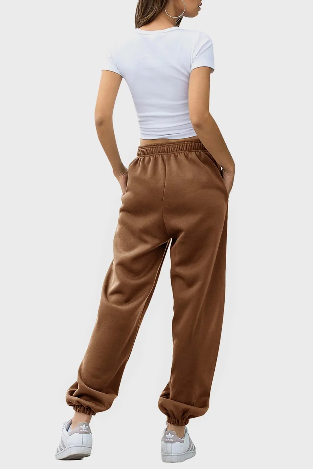Elastic Waist Joggers with Pockets - Lookzlike