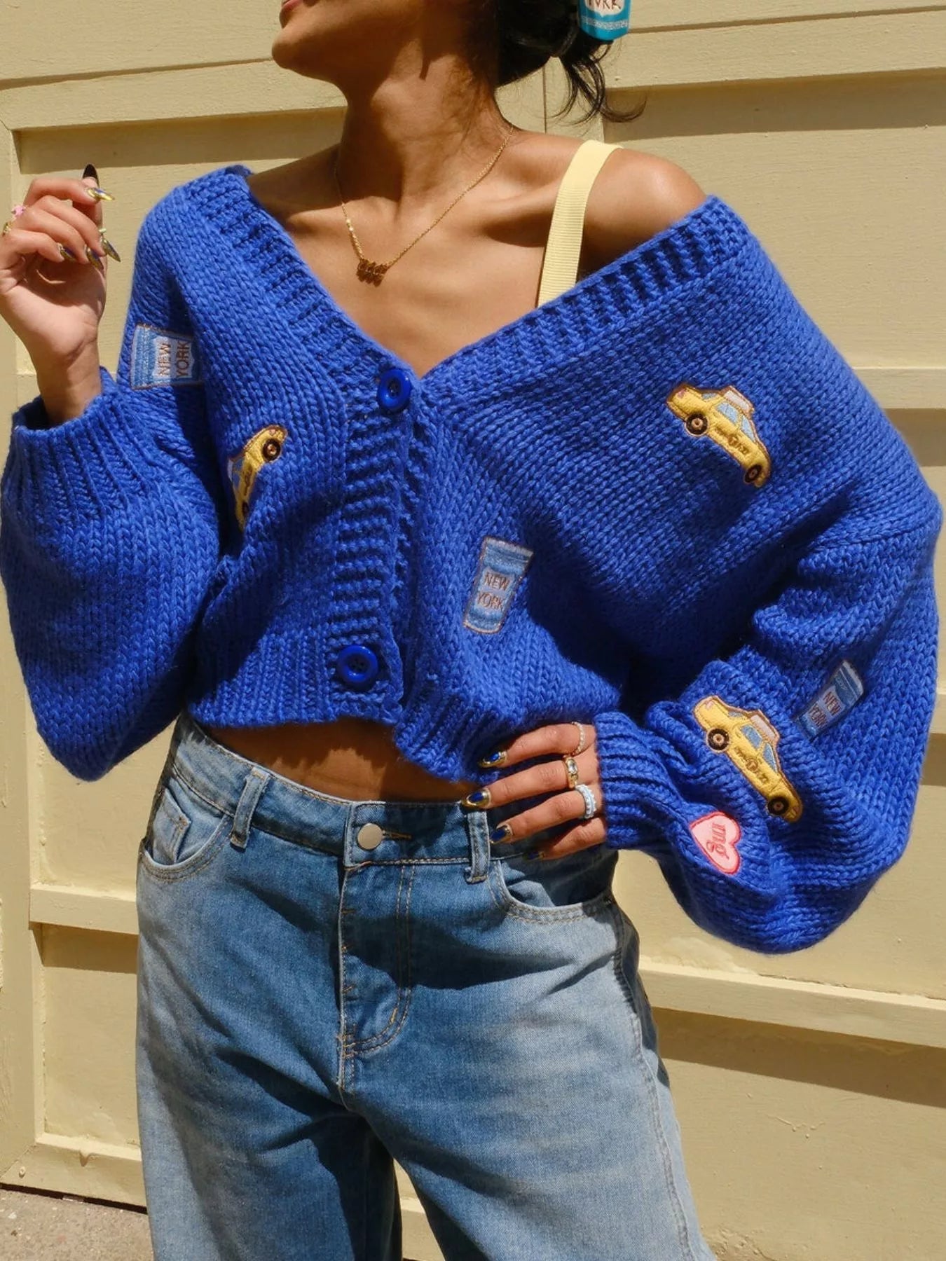 Embroidered Button Up Cardigan designed for comfort and style at Lookzlike
