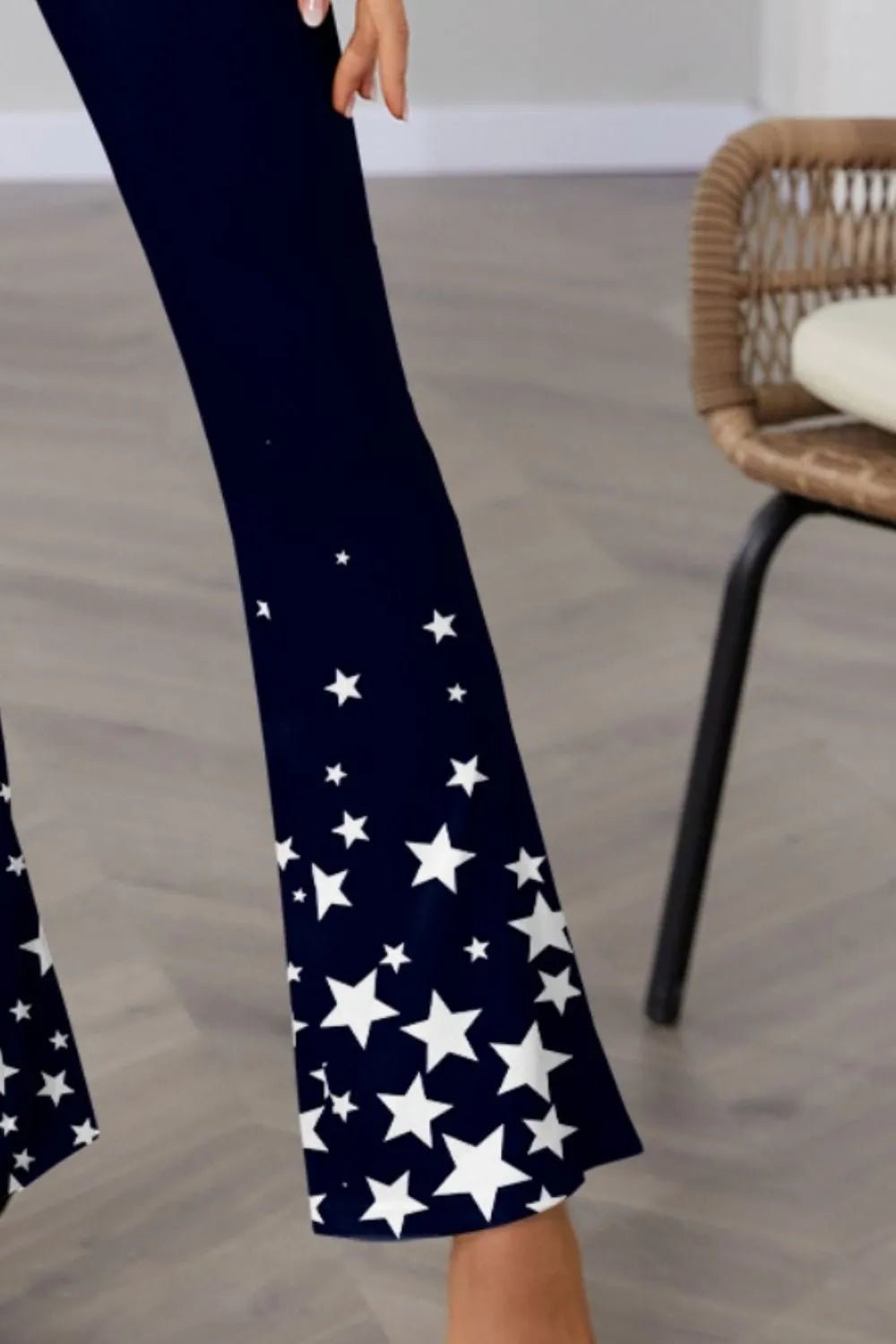 FAM-FAM Star Elastic Waist Bootcut Pants - Lookzlike