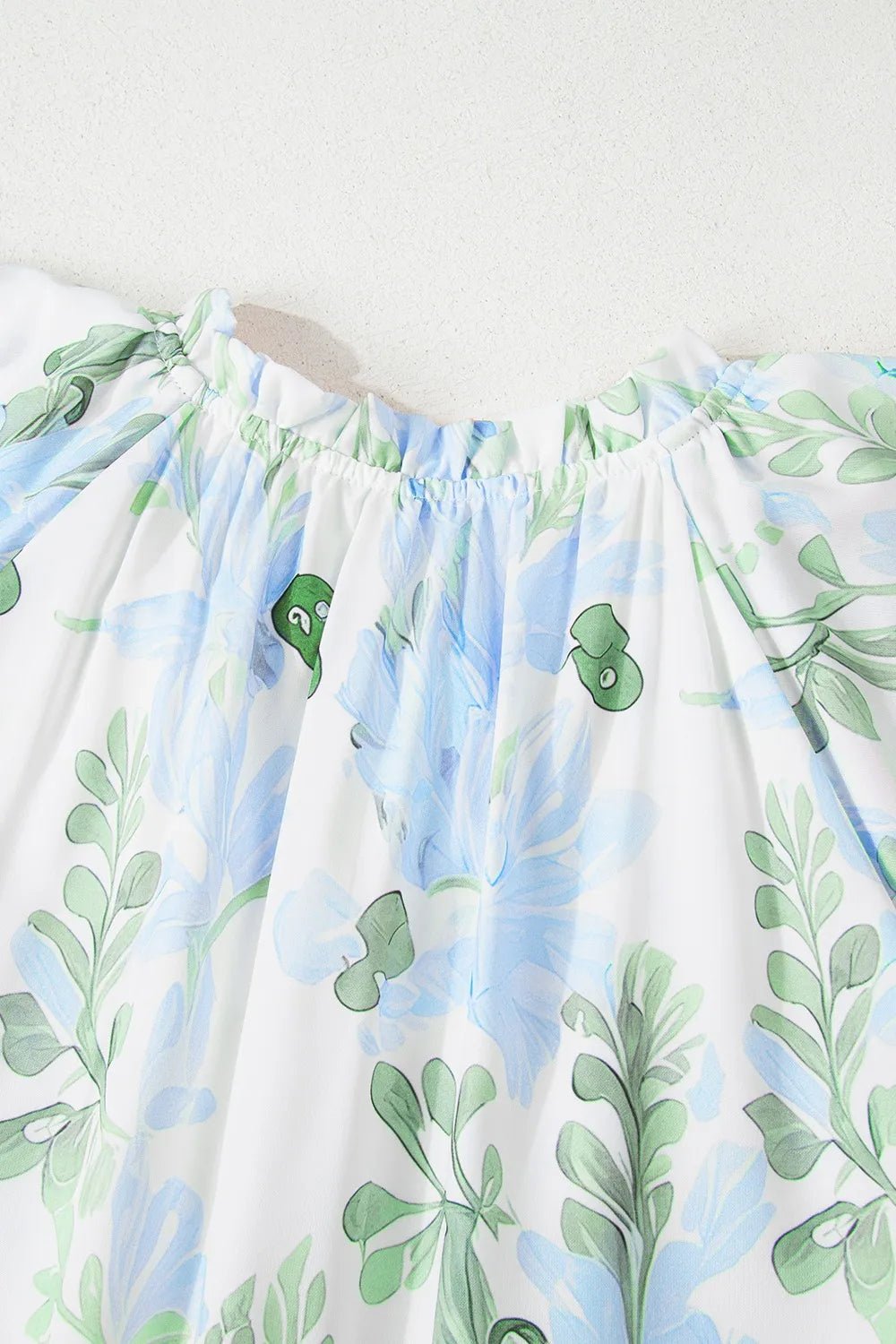 Floral Contrast Edge Layered Short Sleeve Mini Dress - Lookzlike