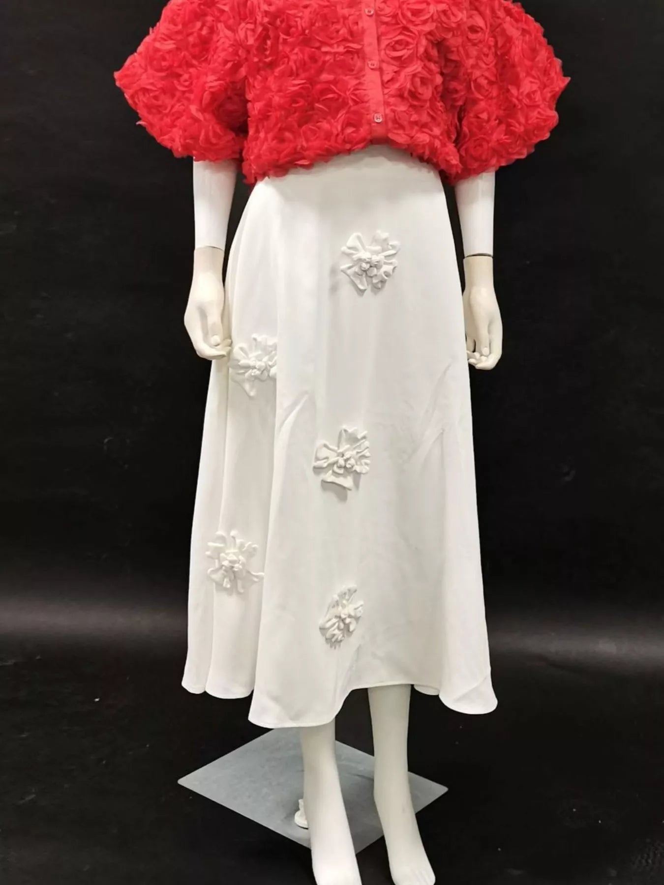 Floral Embellished Midi Skirt designed for comfort and style at Lookzlike