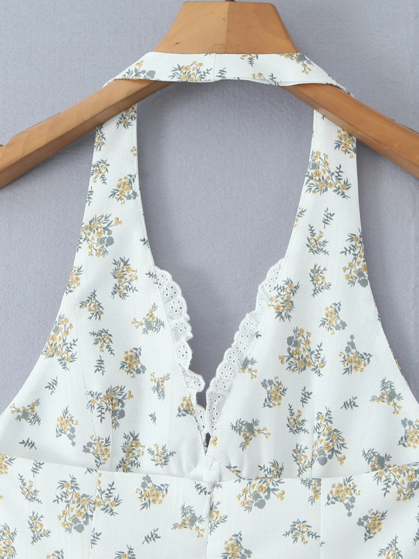 Floral Halter Neck Mini Dress - Lookzlike