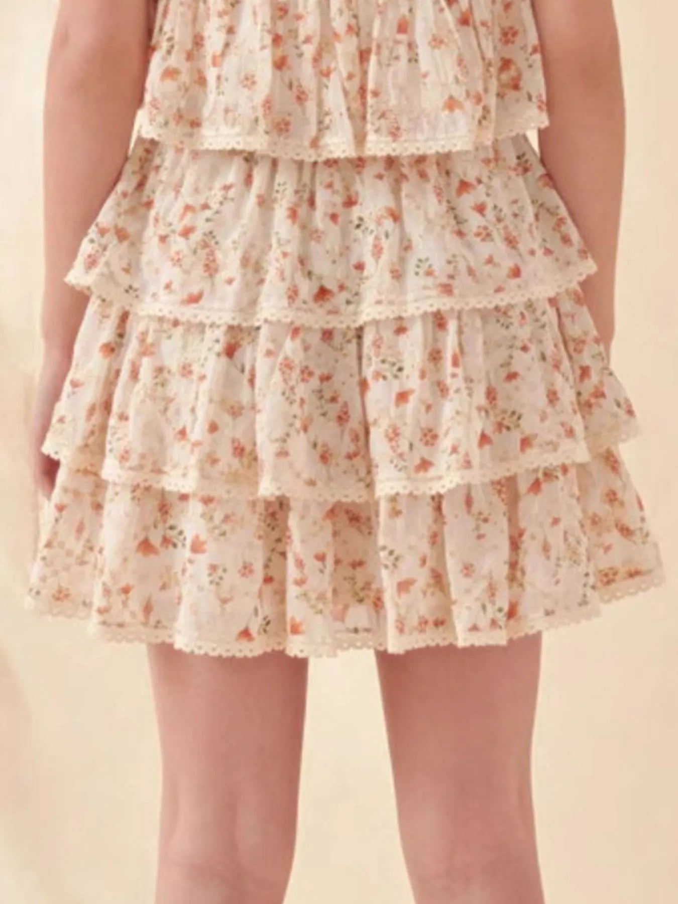 Floral Layered Ruffle Mini Skirt - Lookzlike