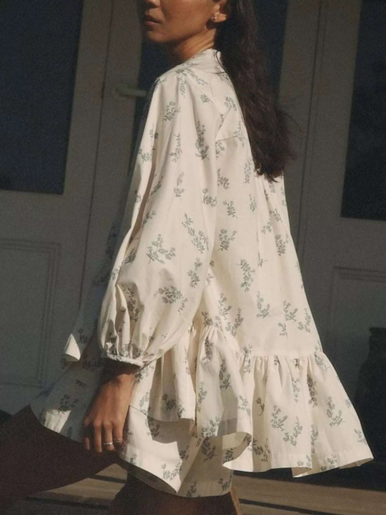 Floral Print Balloon Sleeve Top and Shorts Set designed for comfort and style at Lookzlike