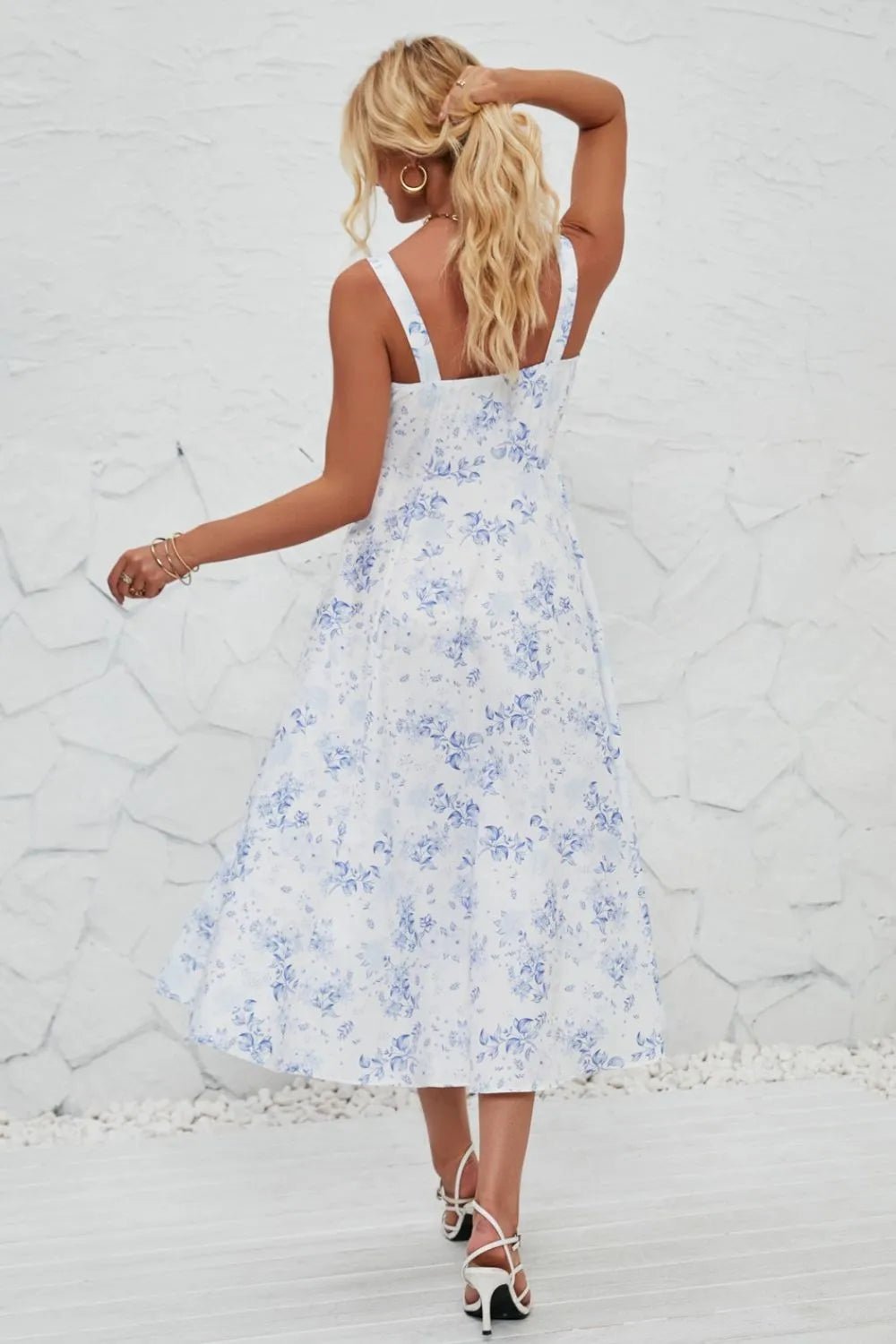Floral Print Cami Dress with Side Slit designed for comfort and style at Lookzlike