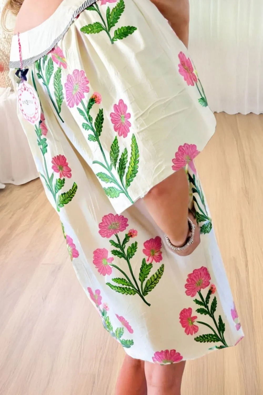 Floral Print Flutter Sleeve Summer Mini Dress - Lookzlike