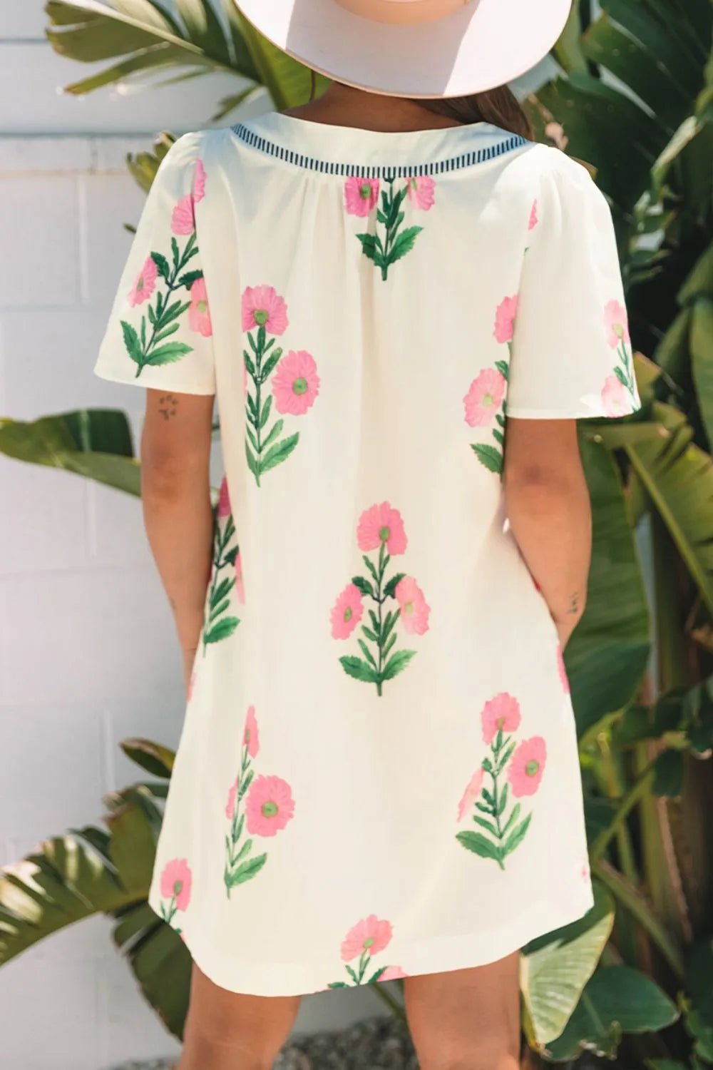 Floral Print Flutter Sleeve Summer Mini Dress - Lookzlike