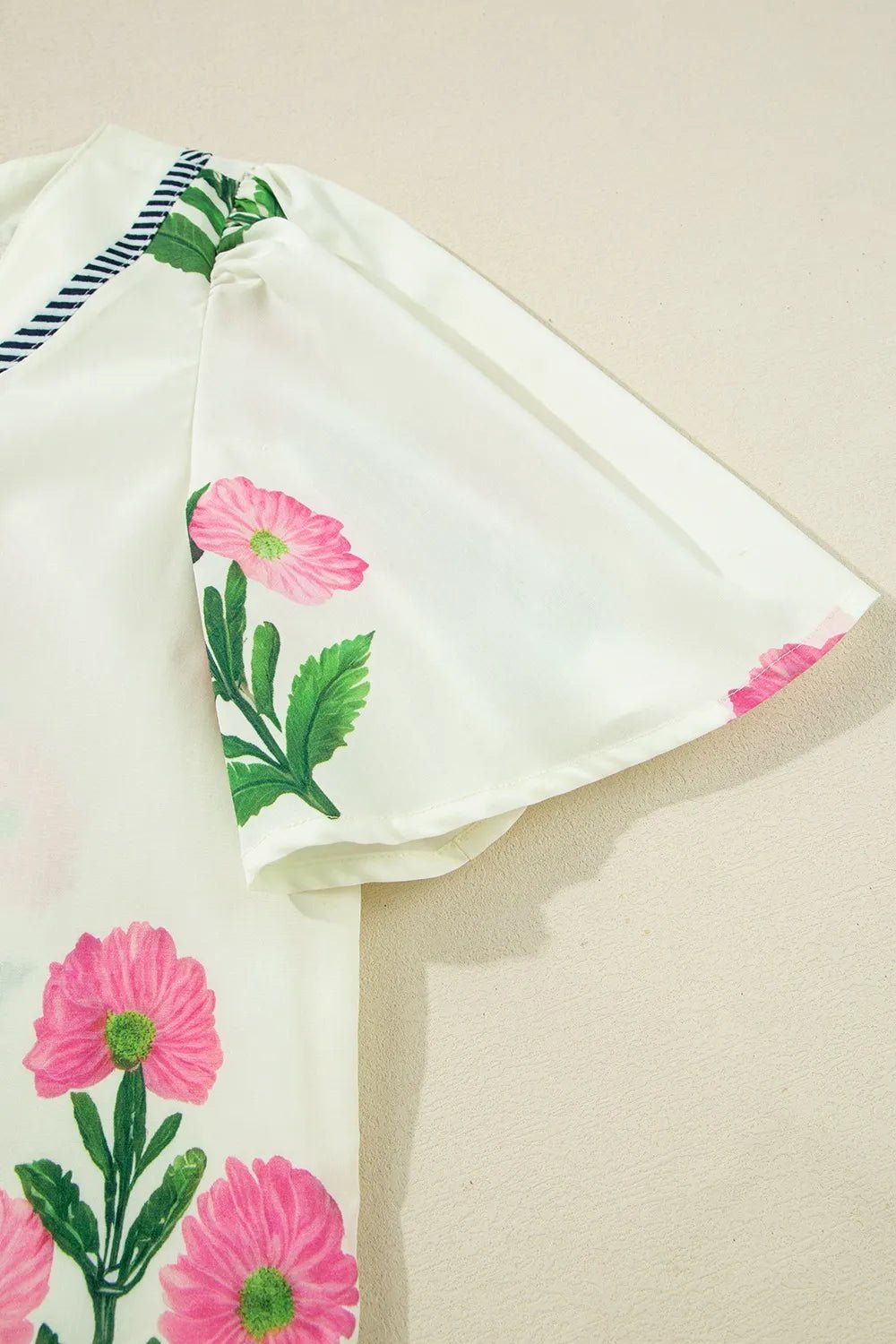Floral Print Flutter Sleeve Summer Mini Dress - Lookzlike