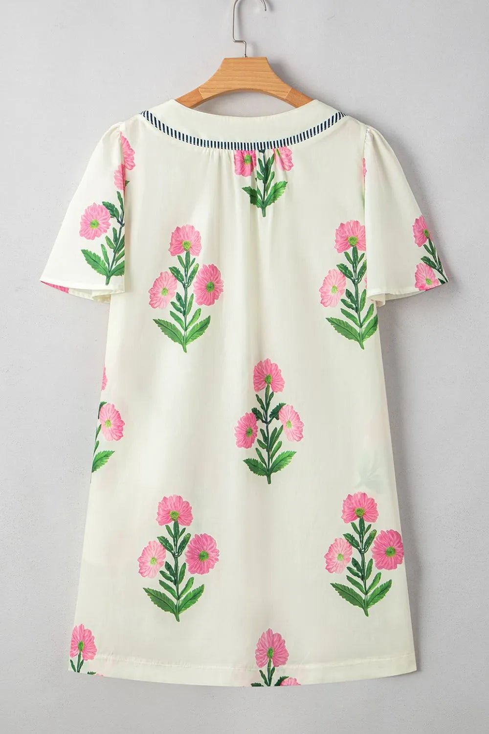 Floral Print Flutter Sleeve Summer Mini Dress - Lookzlike