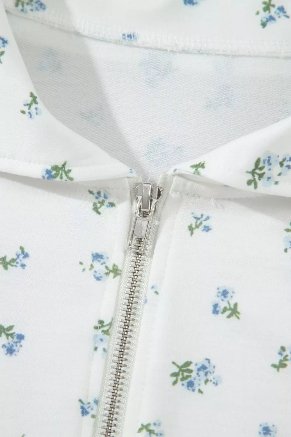 Floral Print Half Zip Top Matching Short Set designed for comfort and style at Lookzlike