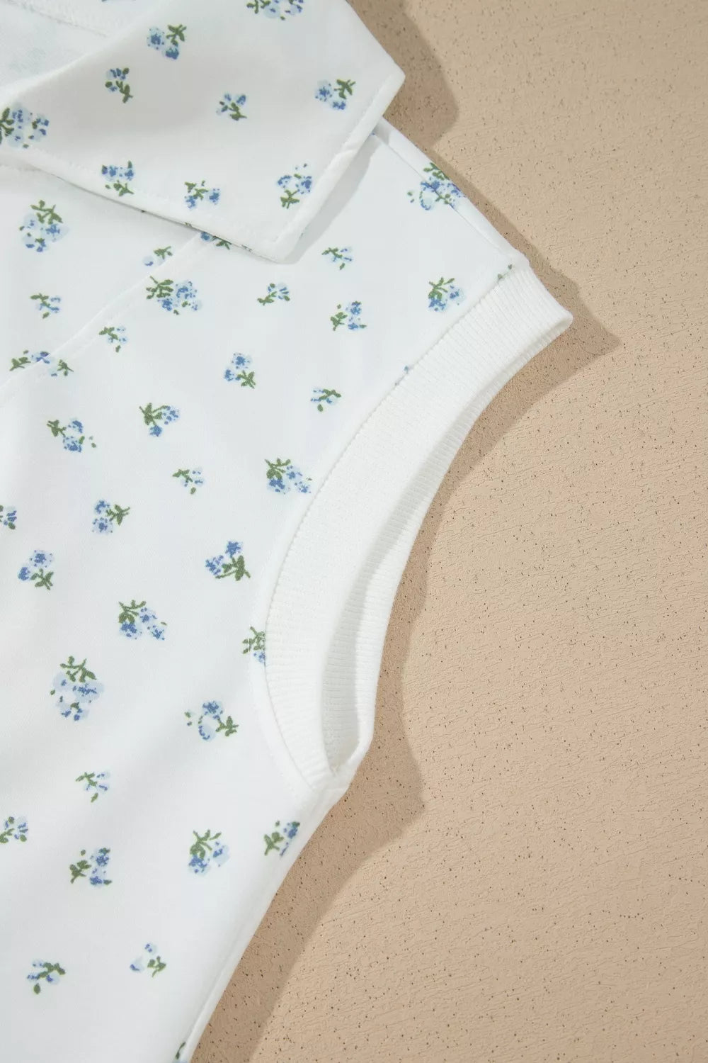 Floral Print Half Zip Top Matching Short Set designed for comfort and style at Lookzlike