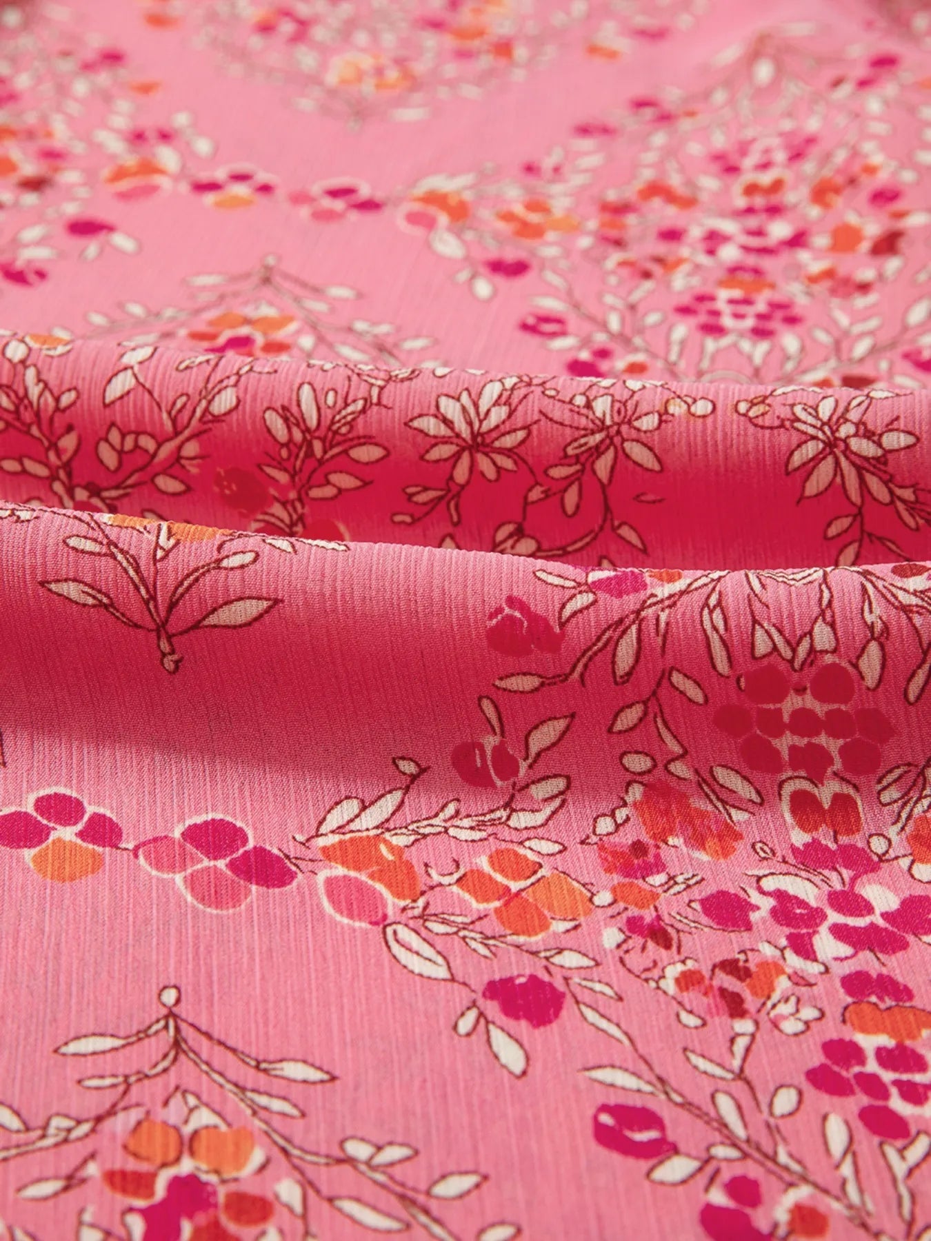 Floral Print Lantern Sleeve Loose Shirt - Lookzlike