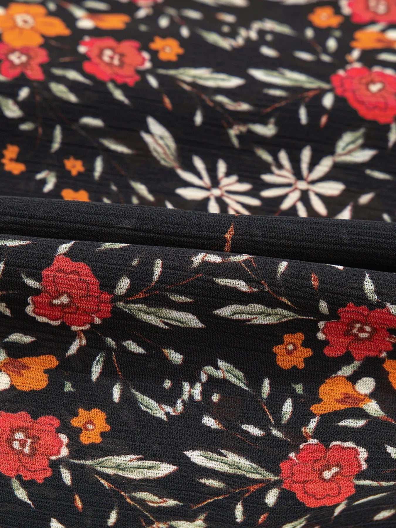 Floral Print Lantern Sleeve Loose Shirt - Lookzlike