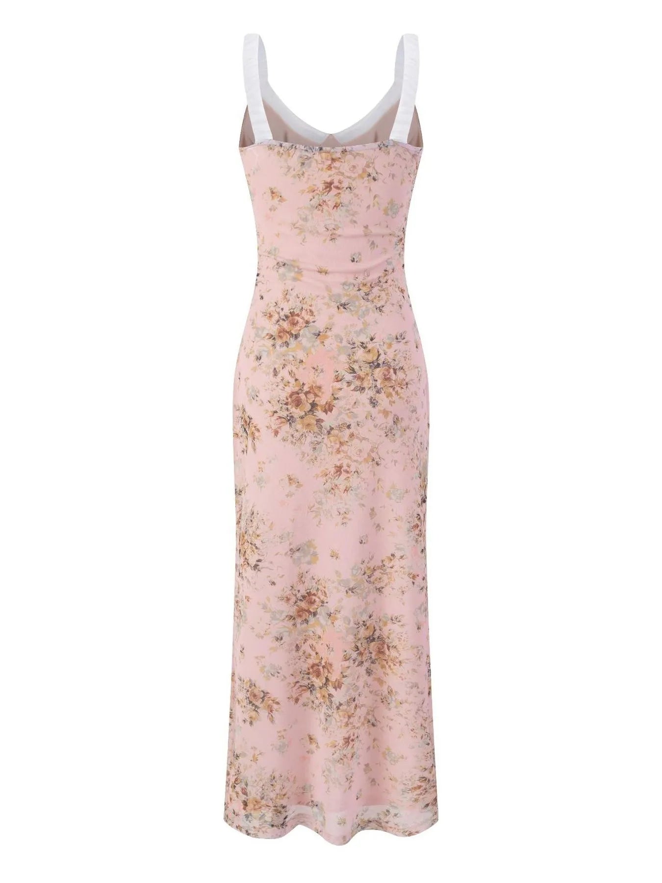 Floral Print Maxi Cami Dress with V-Neck - Lookzlike