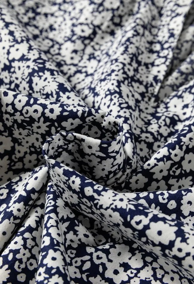 Floral Print Notched Long Sleeve Blouse designed for comfort and style at Lookzlike