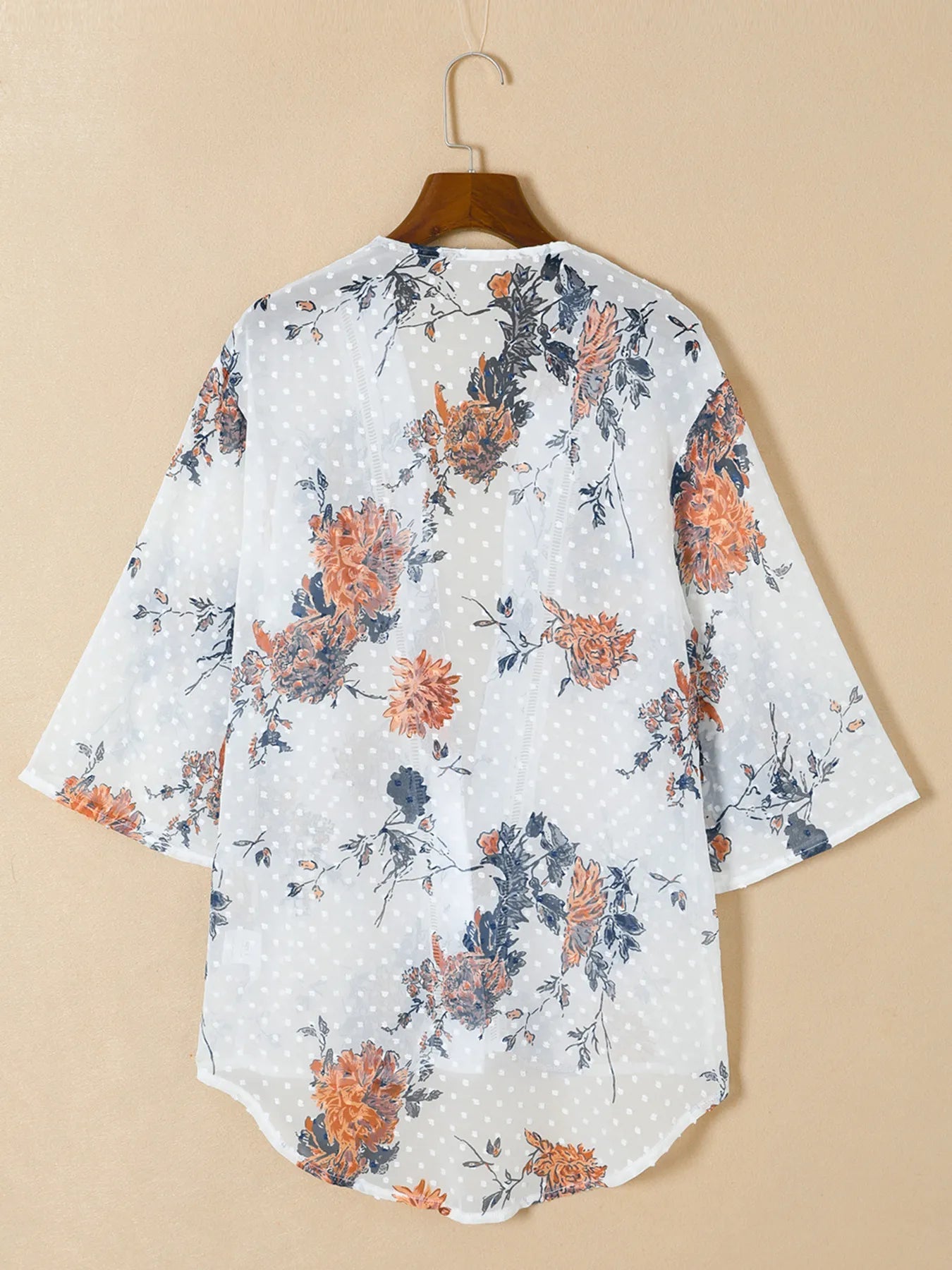 Floral Print Open Front Cover Up - Lookzlike