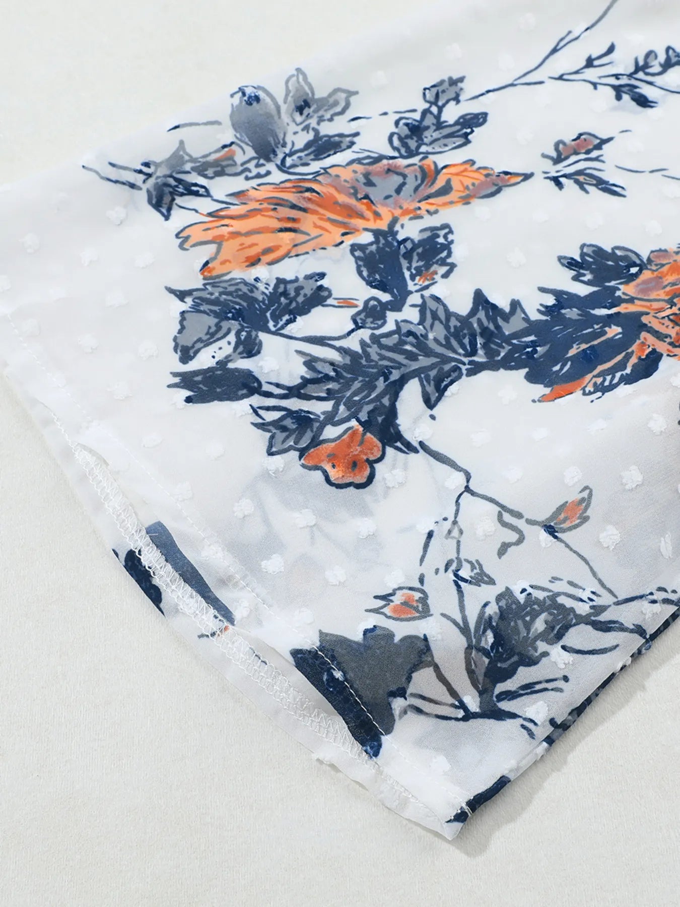Floral Print Open Front Cover Up - Lookzlike