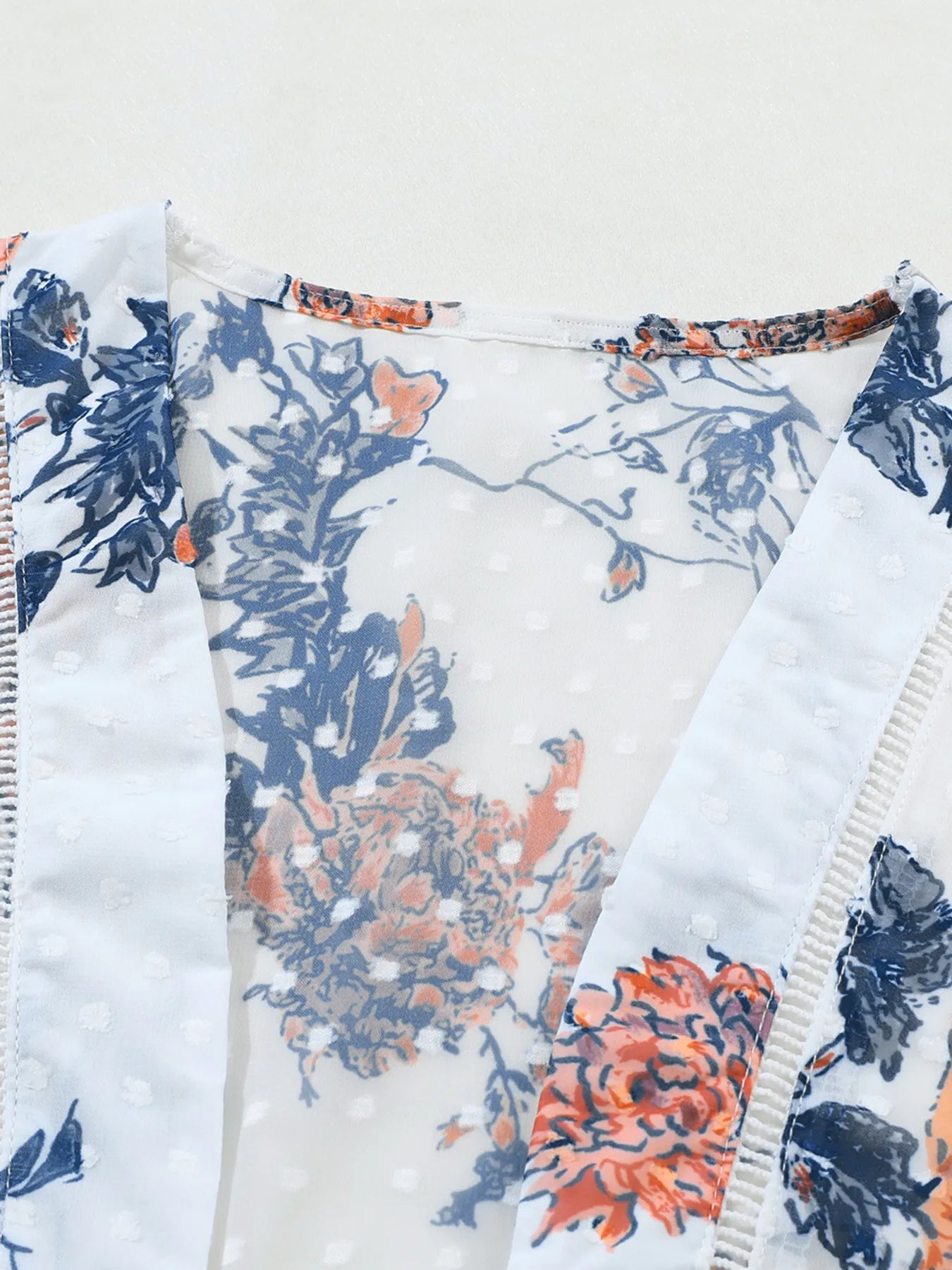 Floral Print Open Front Cover Up - Lookzlike