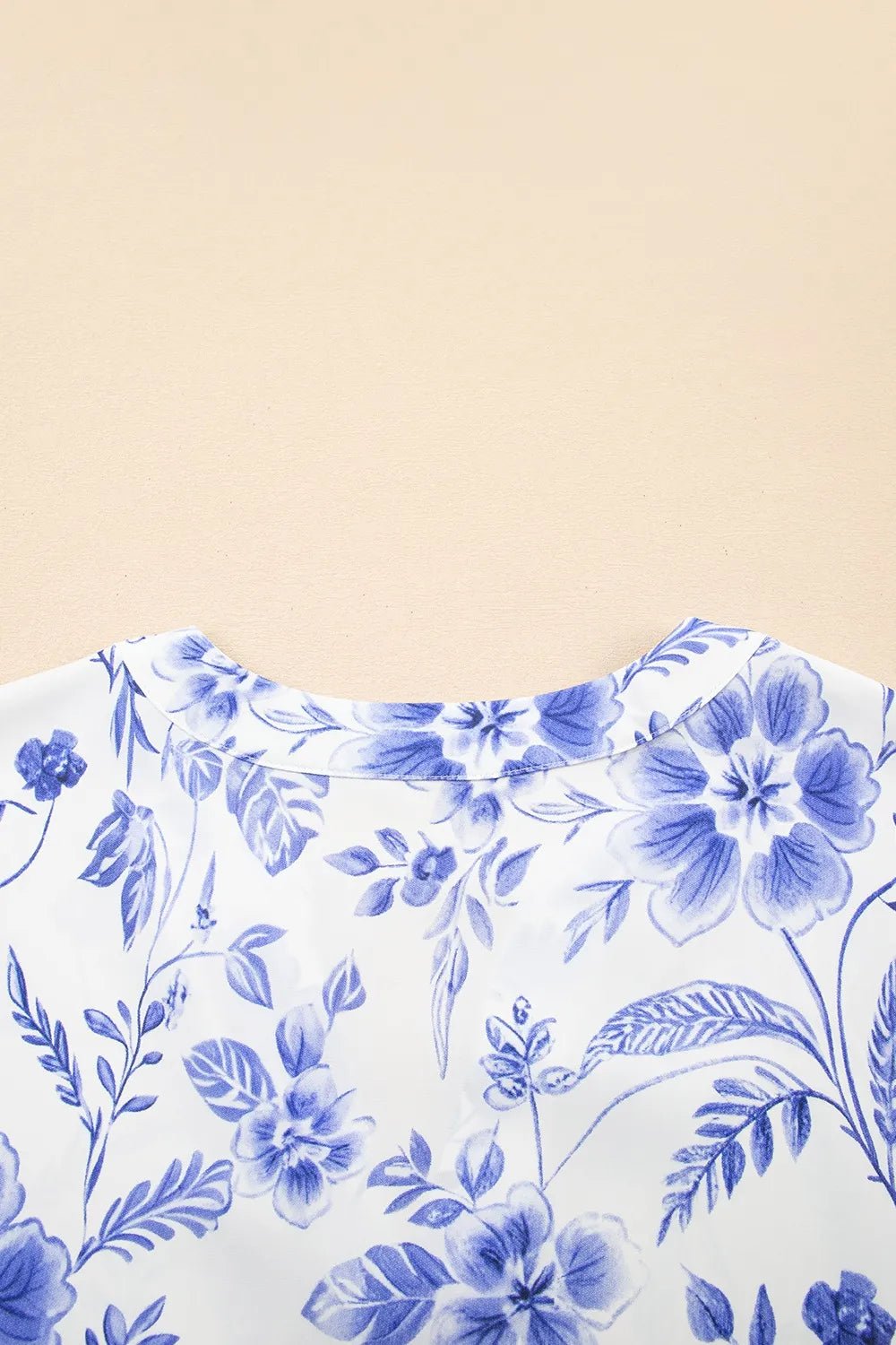 Floral Print Ricrac Trim Short Sleeve Blouse - Lookzlike