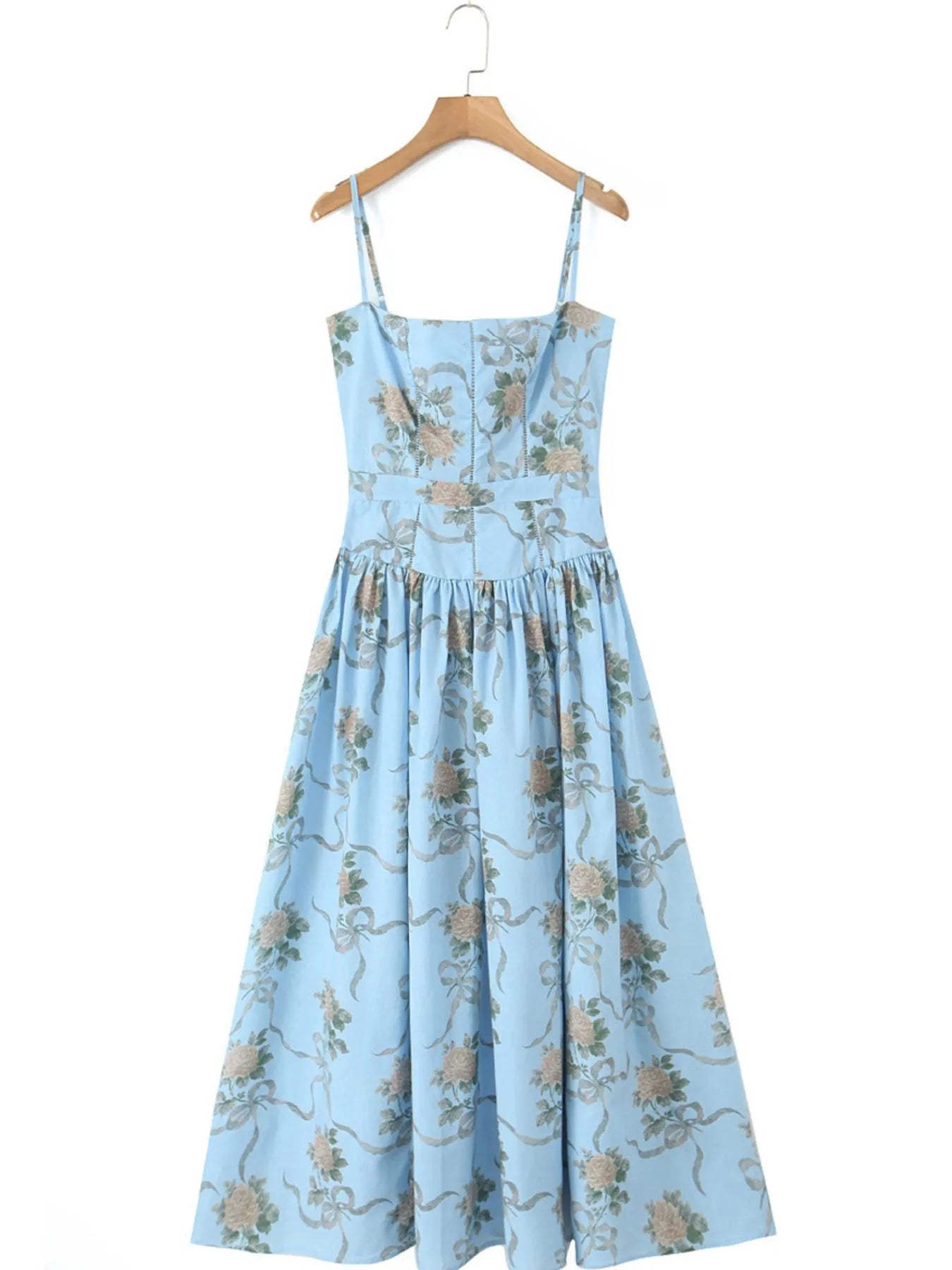 Floral Print Square Neck Cami Maxi Dress - Lookzlike