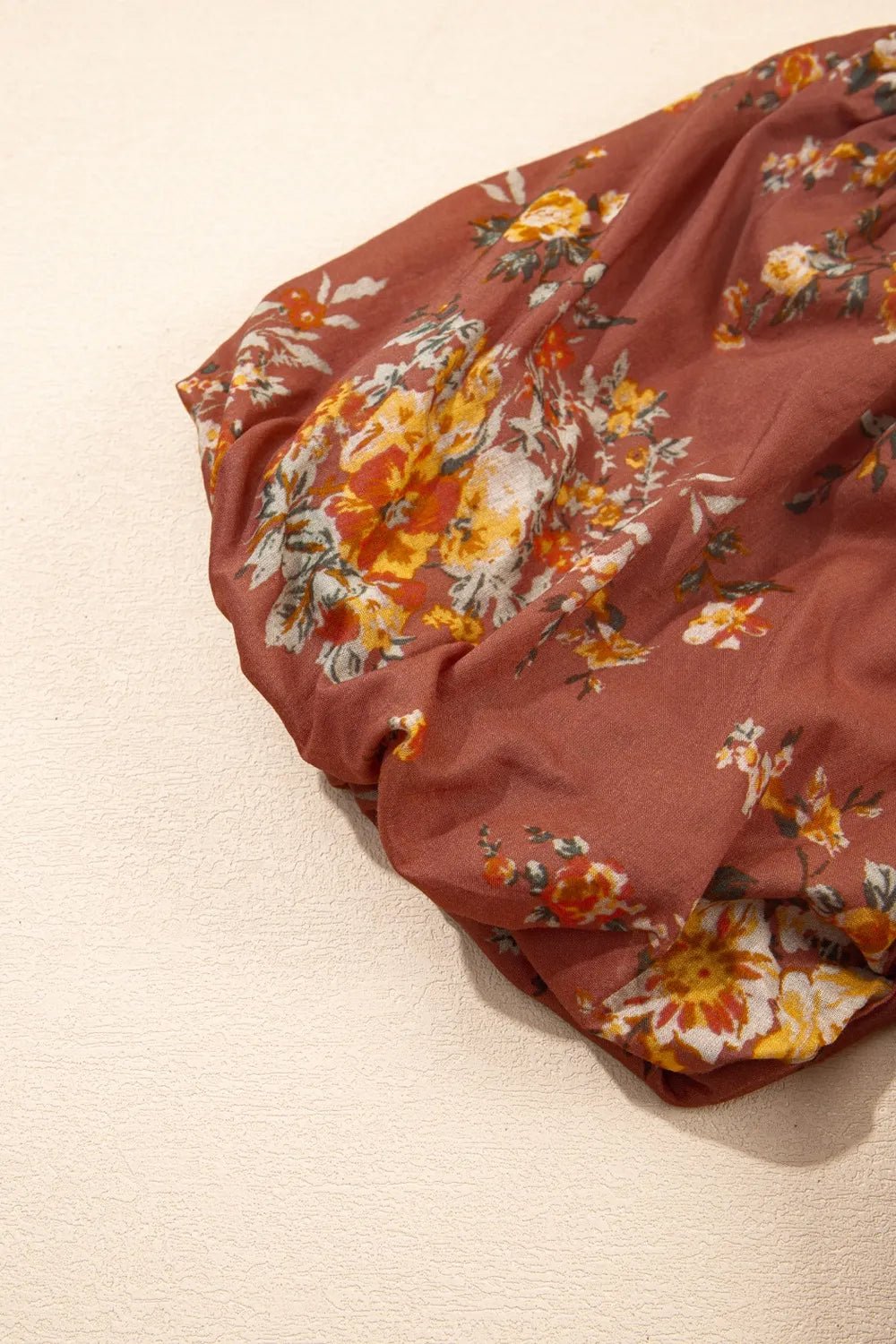 Floral Puff Sleeve Square Neck Knot Open Back Mini Dress designed for comfort and style at Lookzlike