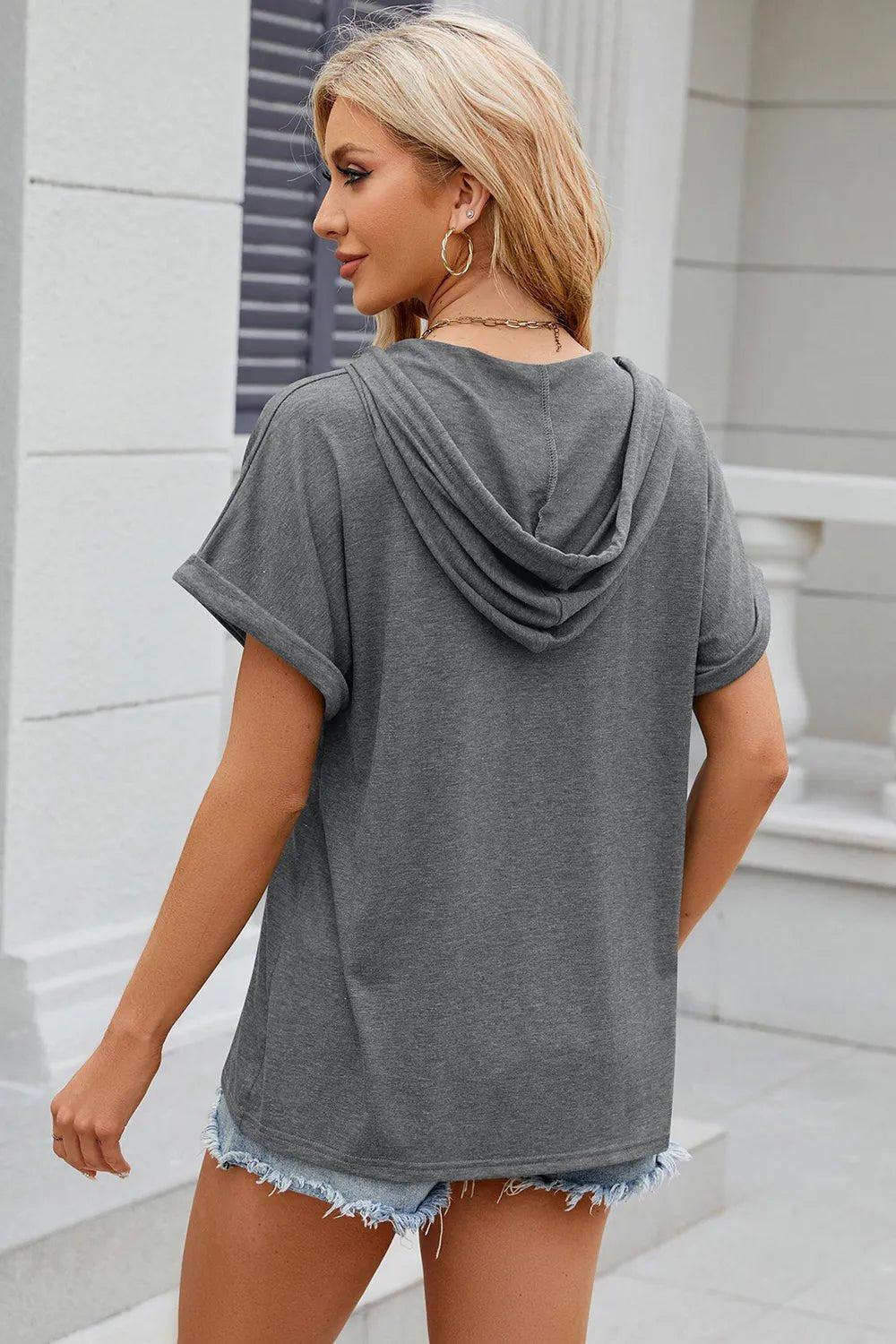 Florira Hooded Short Sleeve T-Shirt - Lookzlike