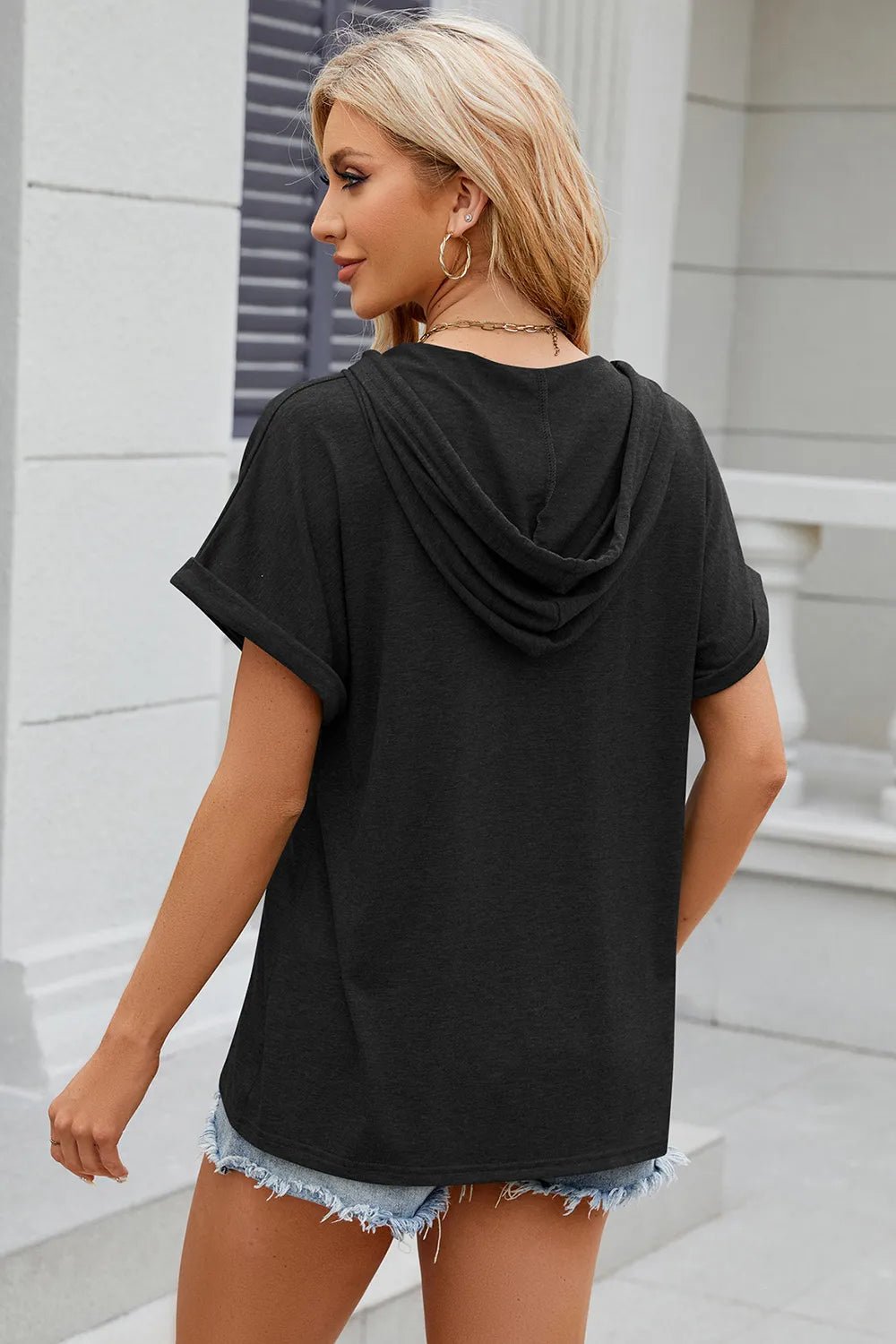 Florira Hooded Short Sleeve T-Shirt - Lookzlike