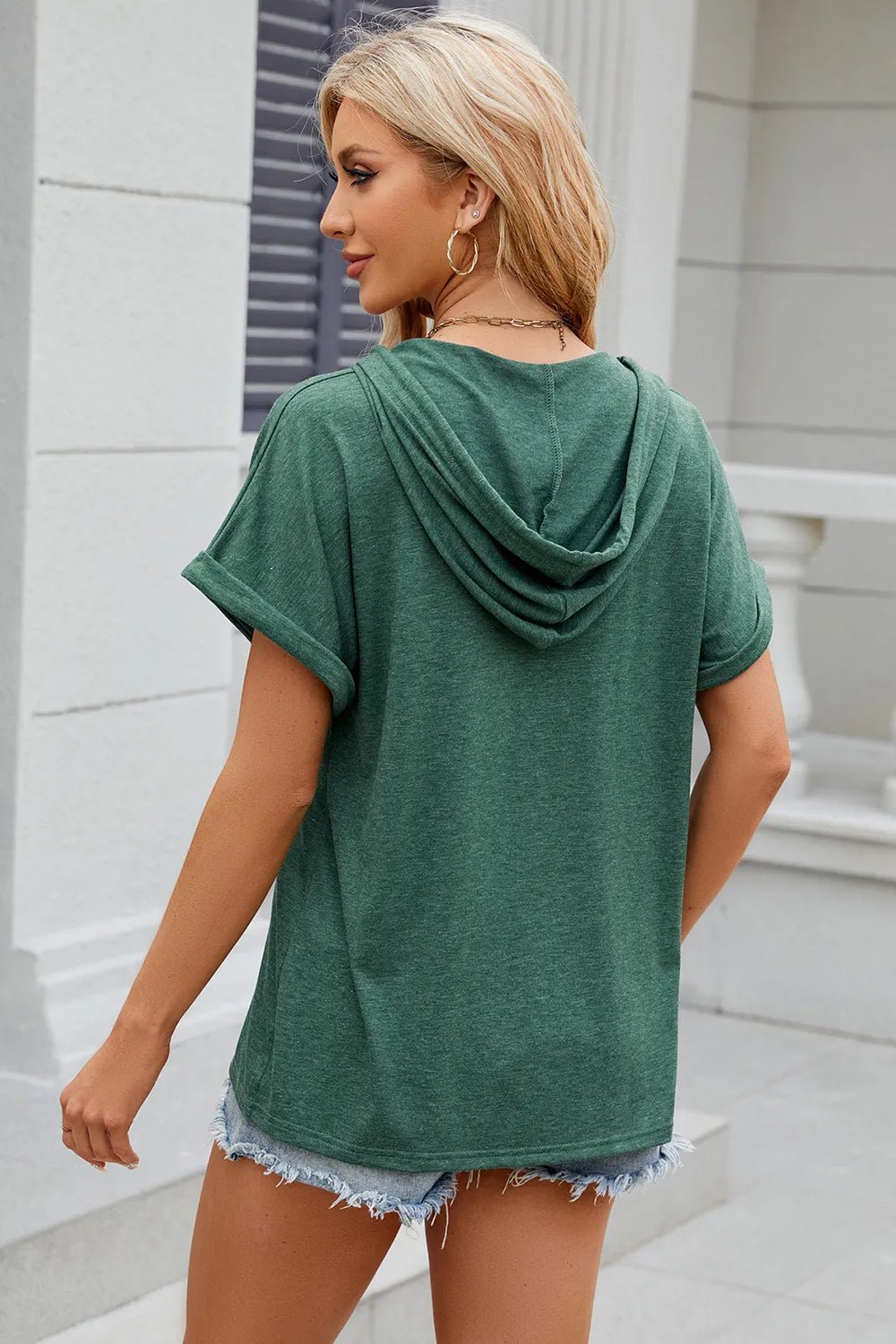 Florira Hooded Short Sleeve T-Shirt - Lookzlike