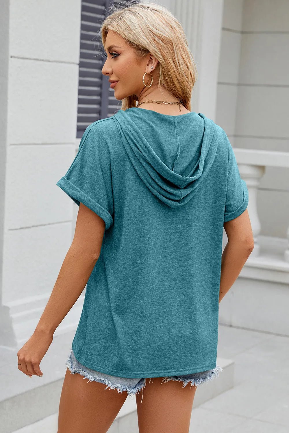 Florira Hooded Short Sleeve T-Shirt - Lookzlike