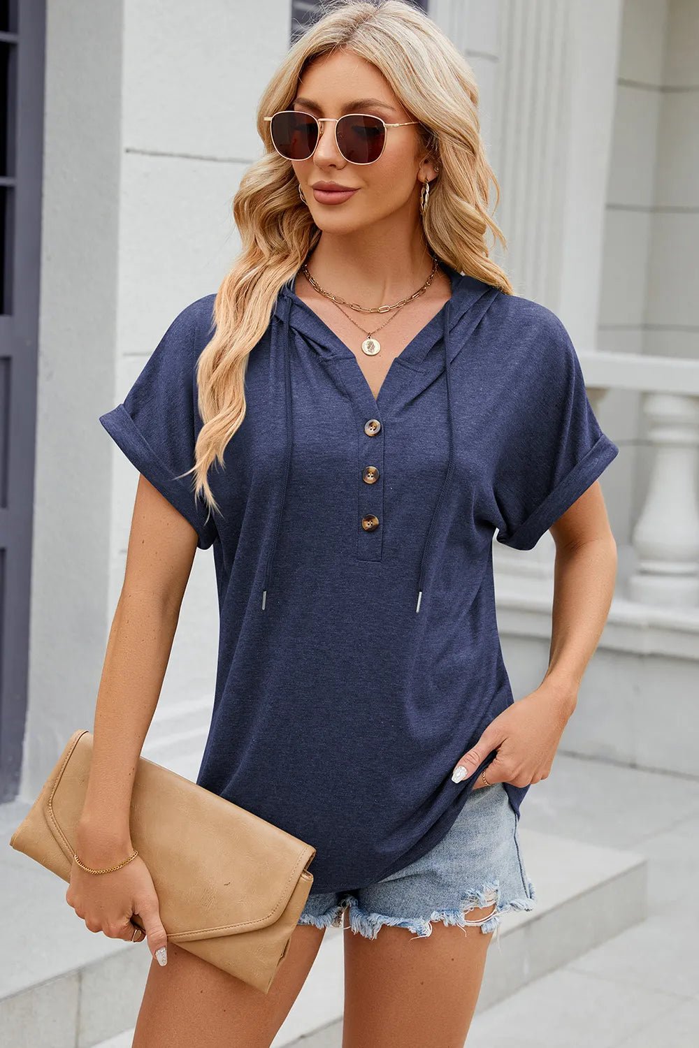 Florira Hooded Short Sleeve T-Shirt - Lookzlike
