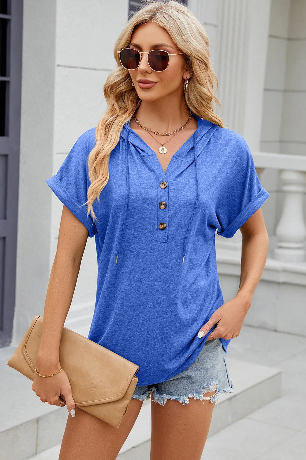 Florira Hooded Short Sleeve T-Shirt - Lookzlike