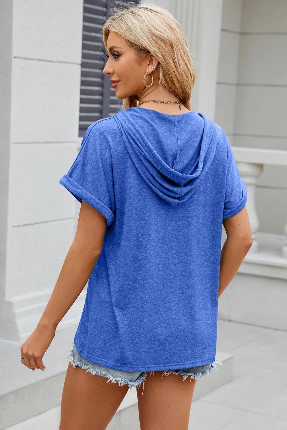Florira Hooded Short Sleeve T-Shirt - Lookzlike