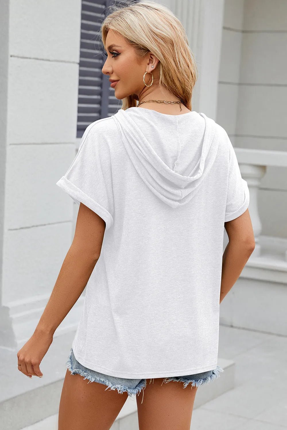 Florira Hooded Short Sleeve T-Shirt - Lookzlike