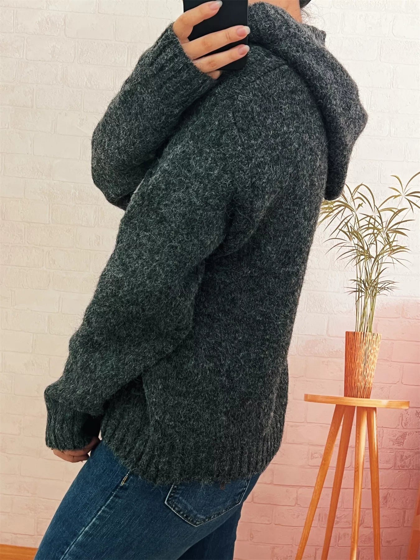 Flower Long Sleeve Hooded Sweater designed for comfort and style at Lookzlike