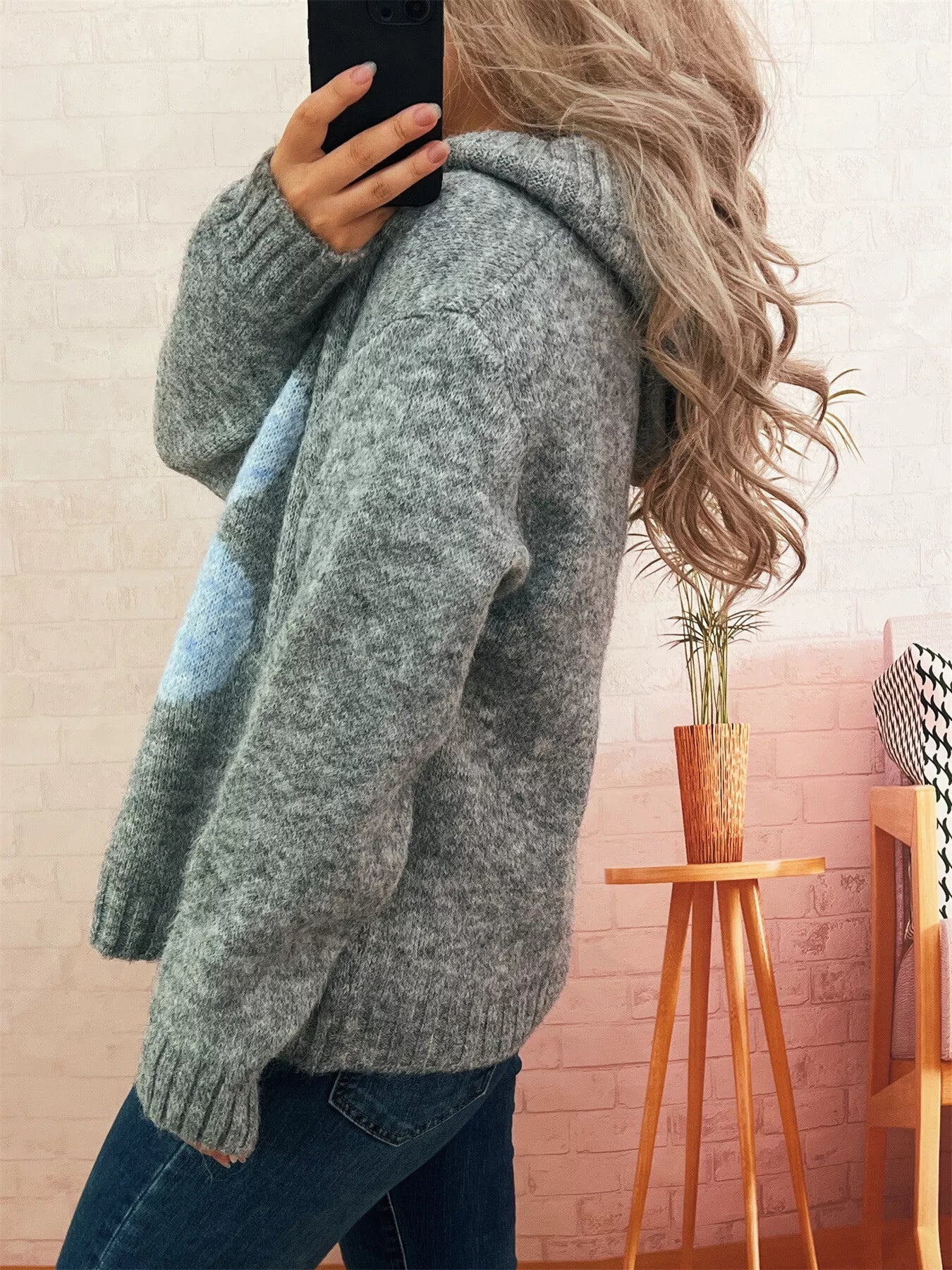 Flower Long Sleeve Hooded Sweater designed for comfort and style at Lookzlike