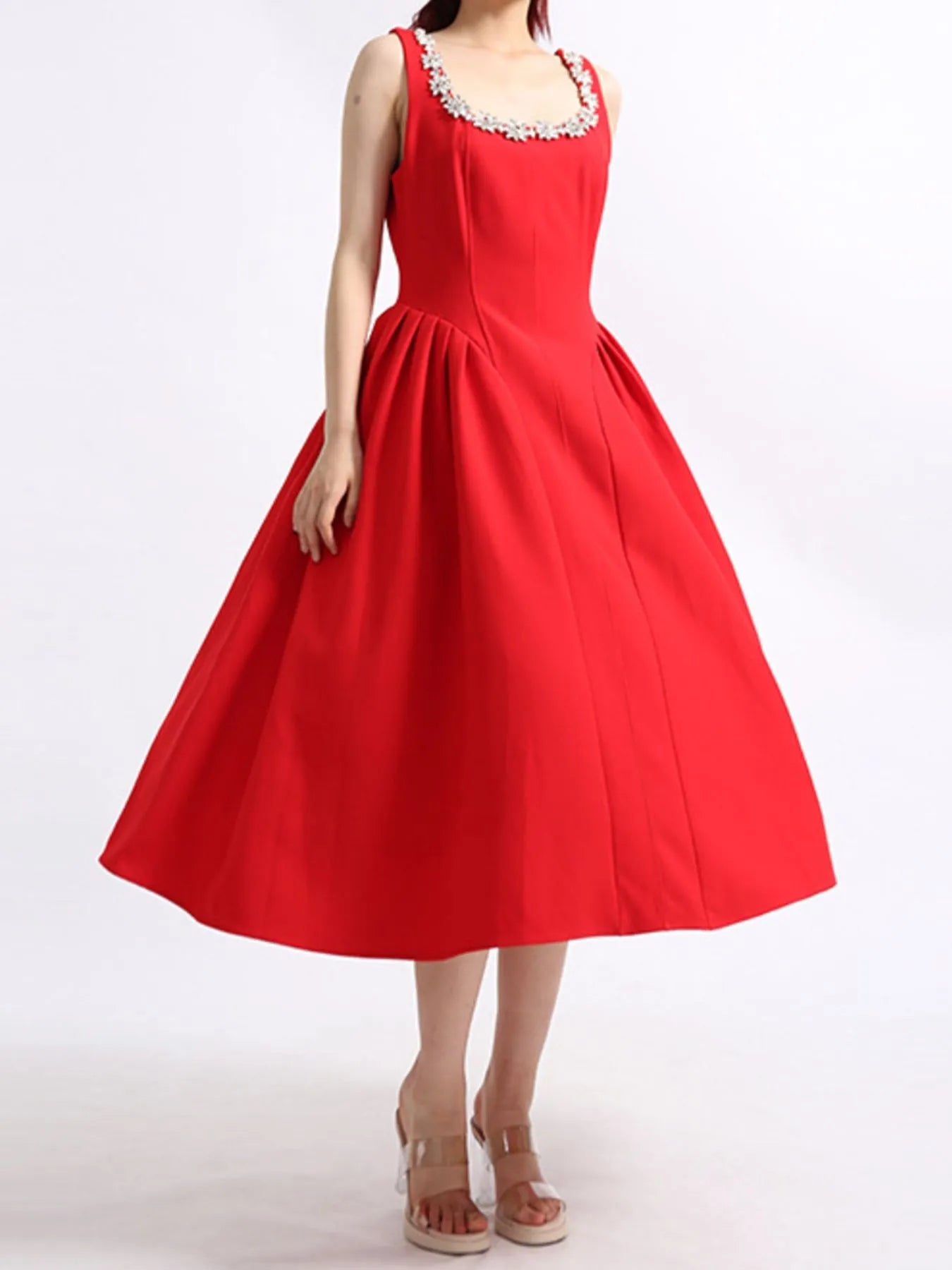 Flower Scoop Neck Sleeveless Dress designed for comfort and style at Lookzlike