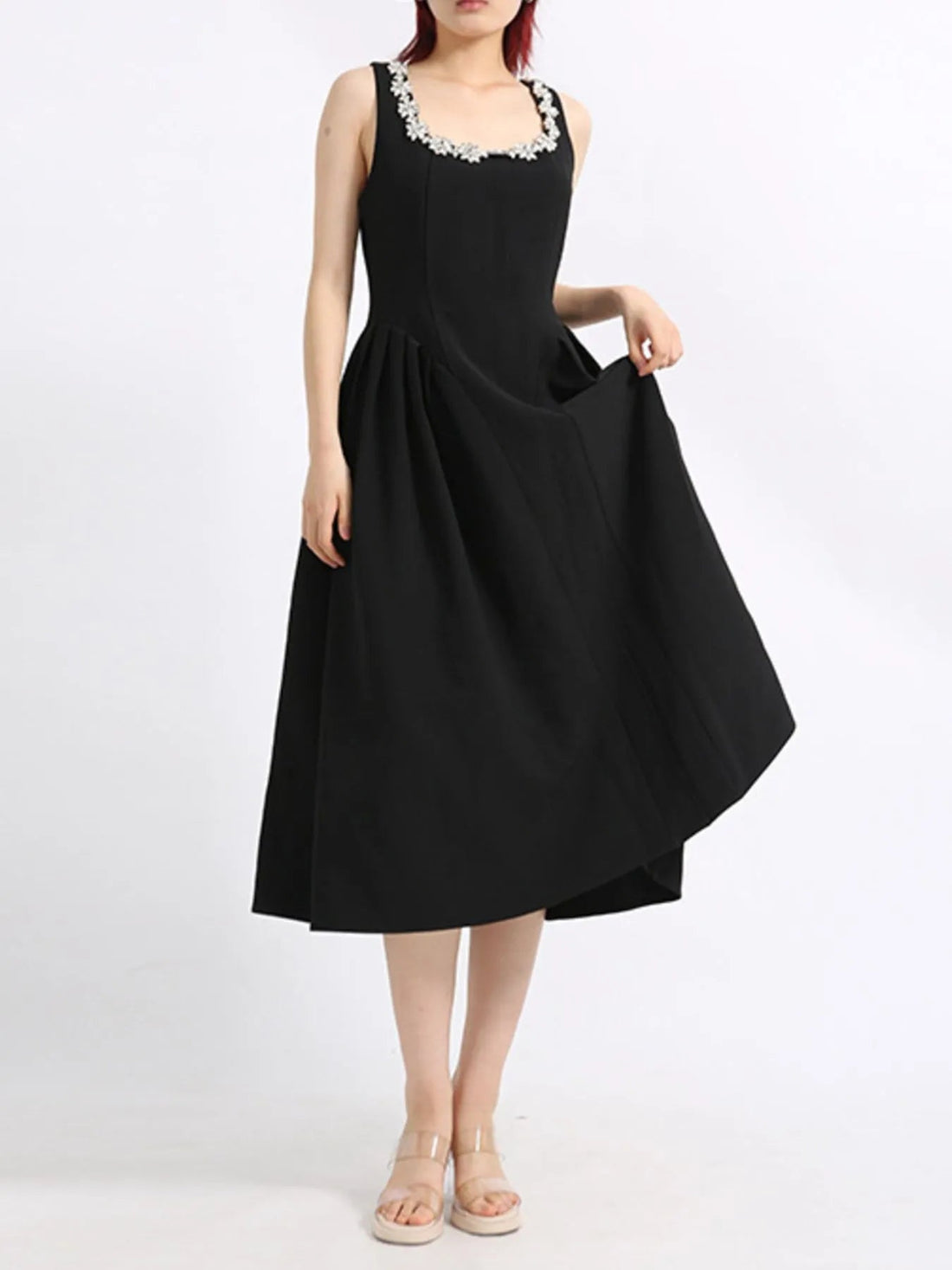 Flower Scoop Neck Sleeveless Dress designed for comfort and style at Lookzlike