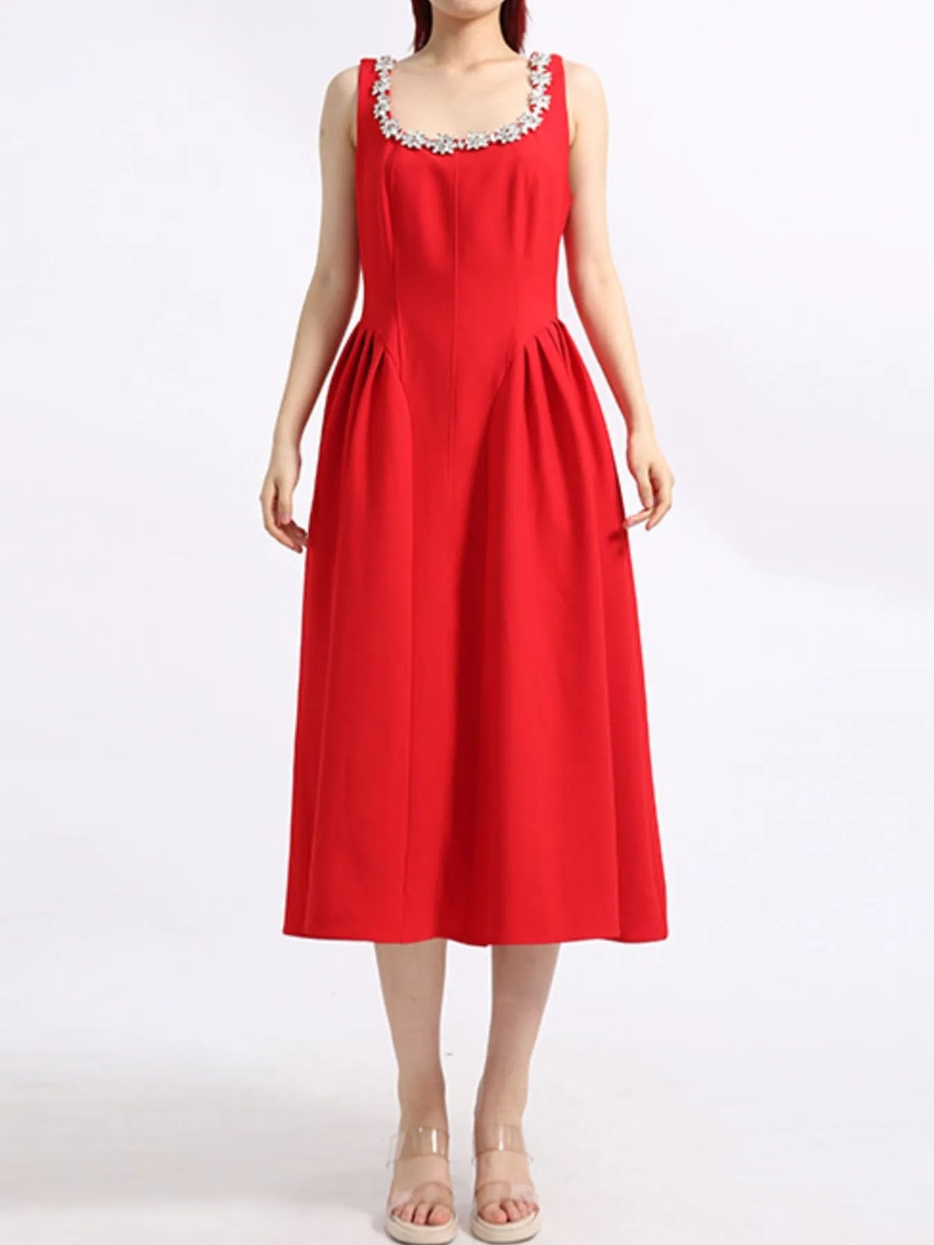 Flower Scoop Neck Sleeveless Dress designed for comfort and style at Lookzlike
