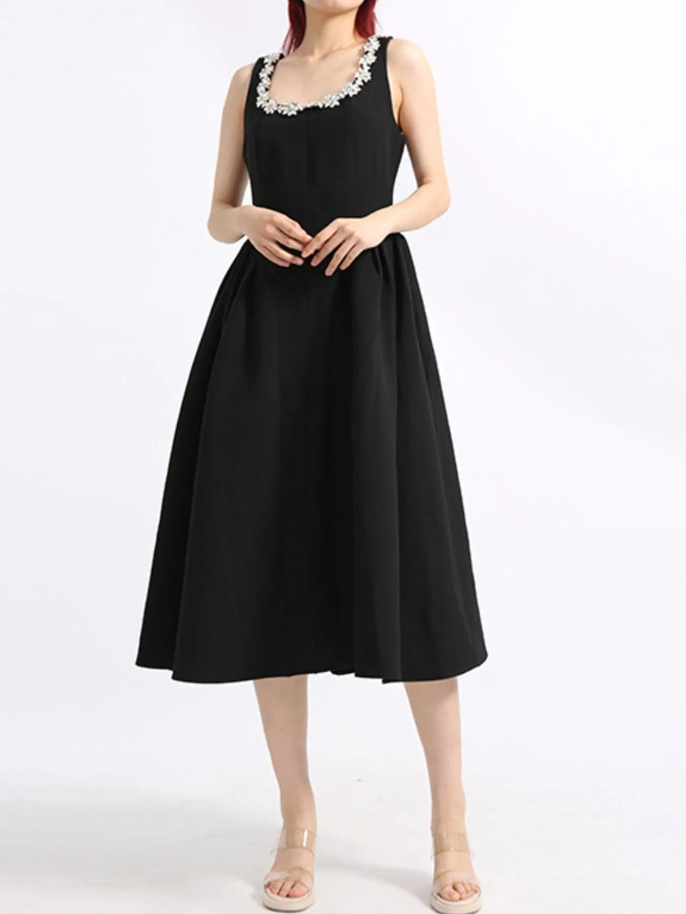 Flower Scoop Neck Sleeveless Dress designed for comfort and style at Lookzlike