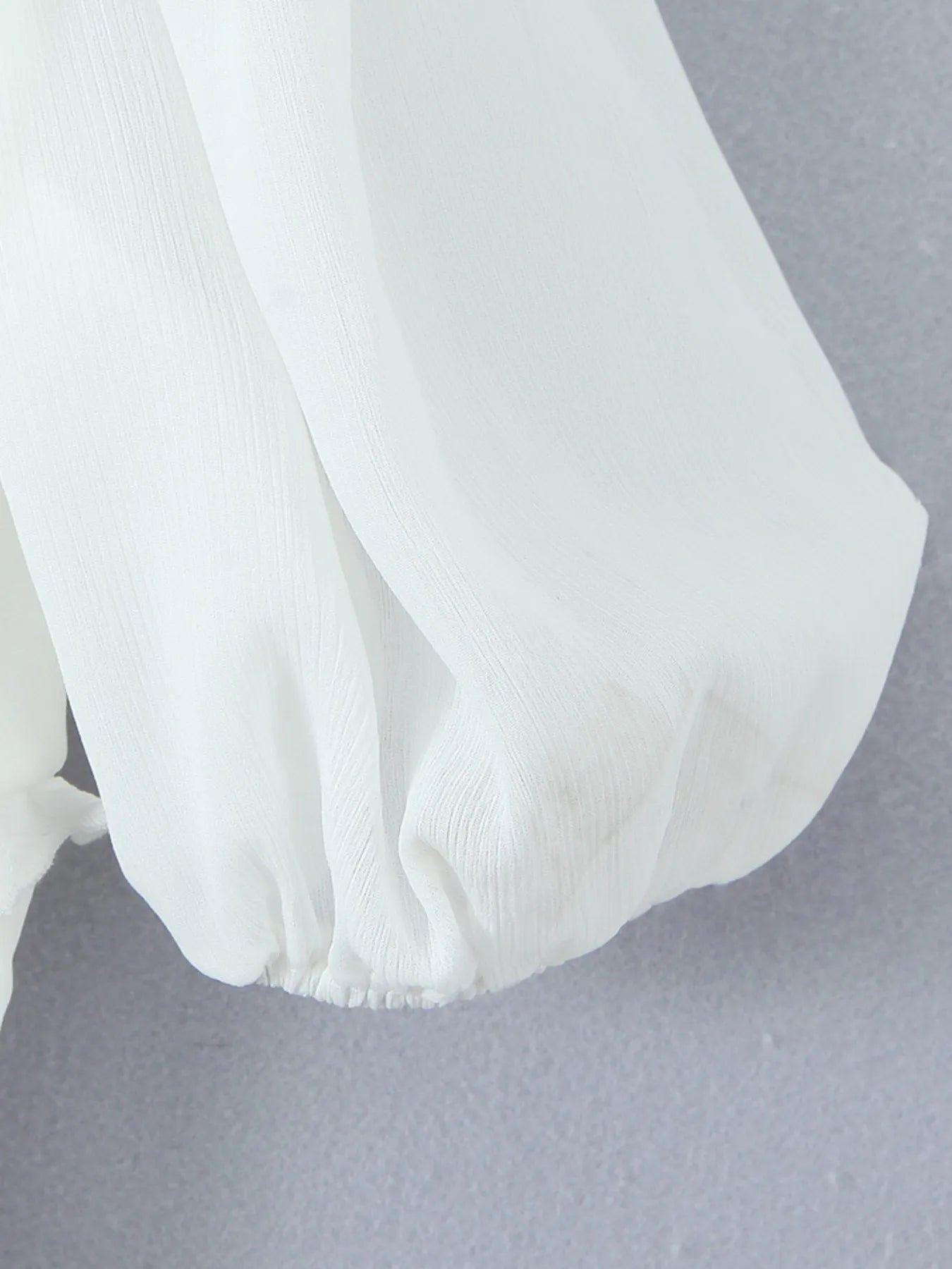 Frill V-Neck Puff Sleeve Blouse - Lookzlike