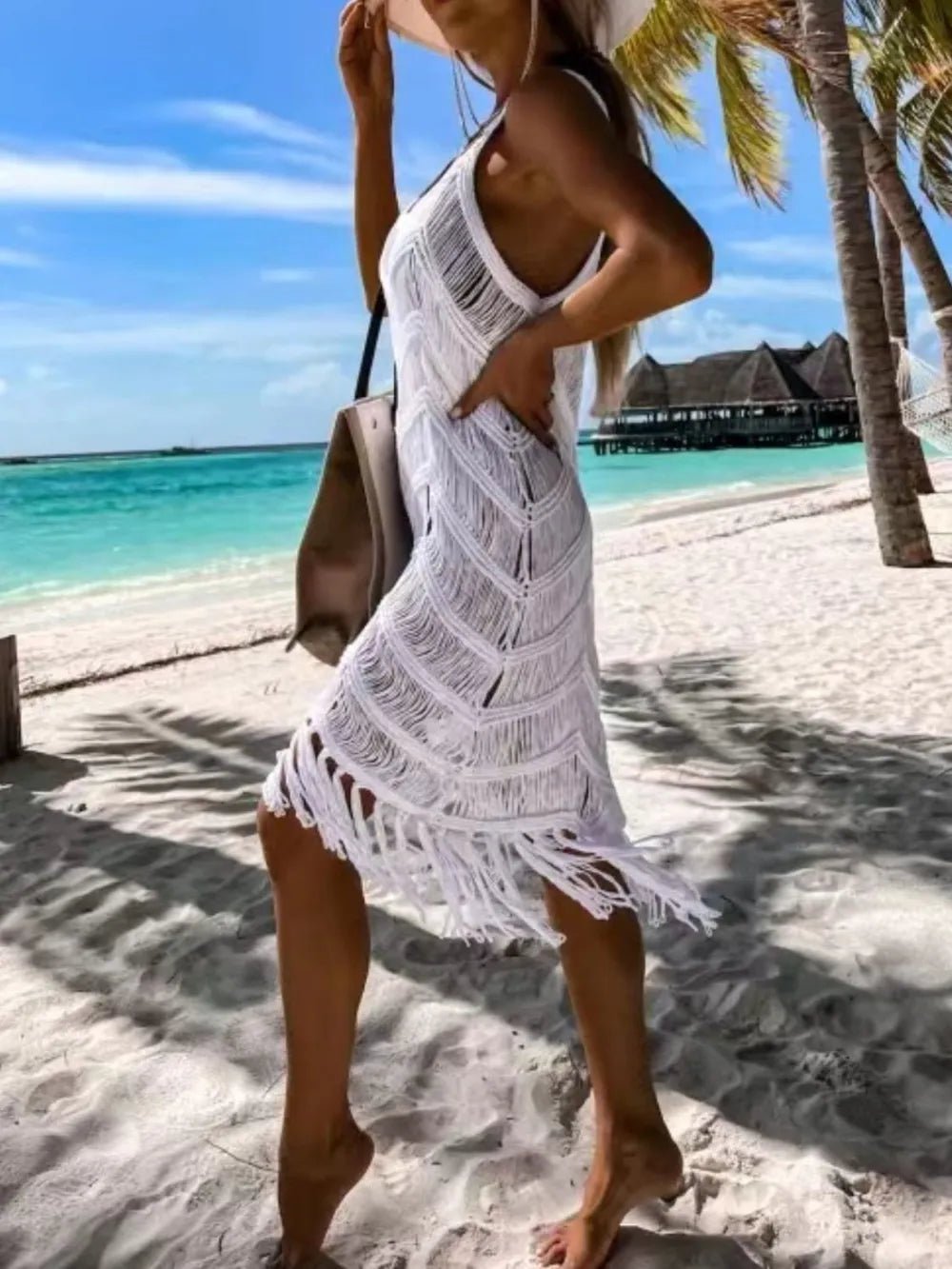 Fringe Scoop Neck Cover - Up designed for comfort and style at Lookzlike