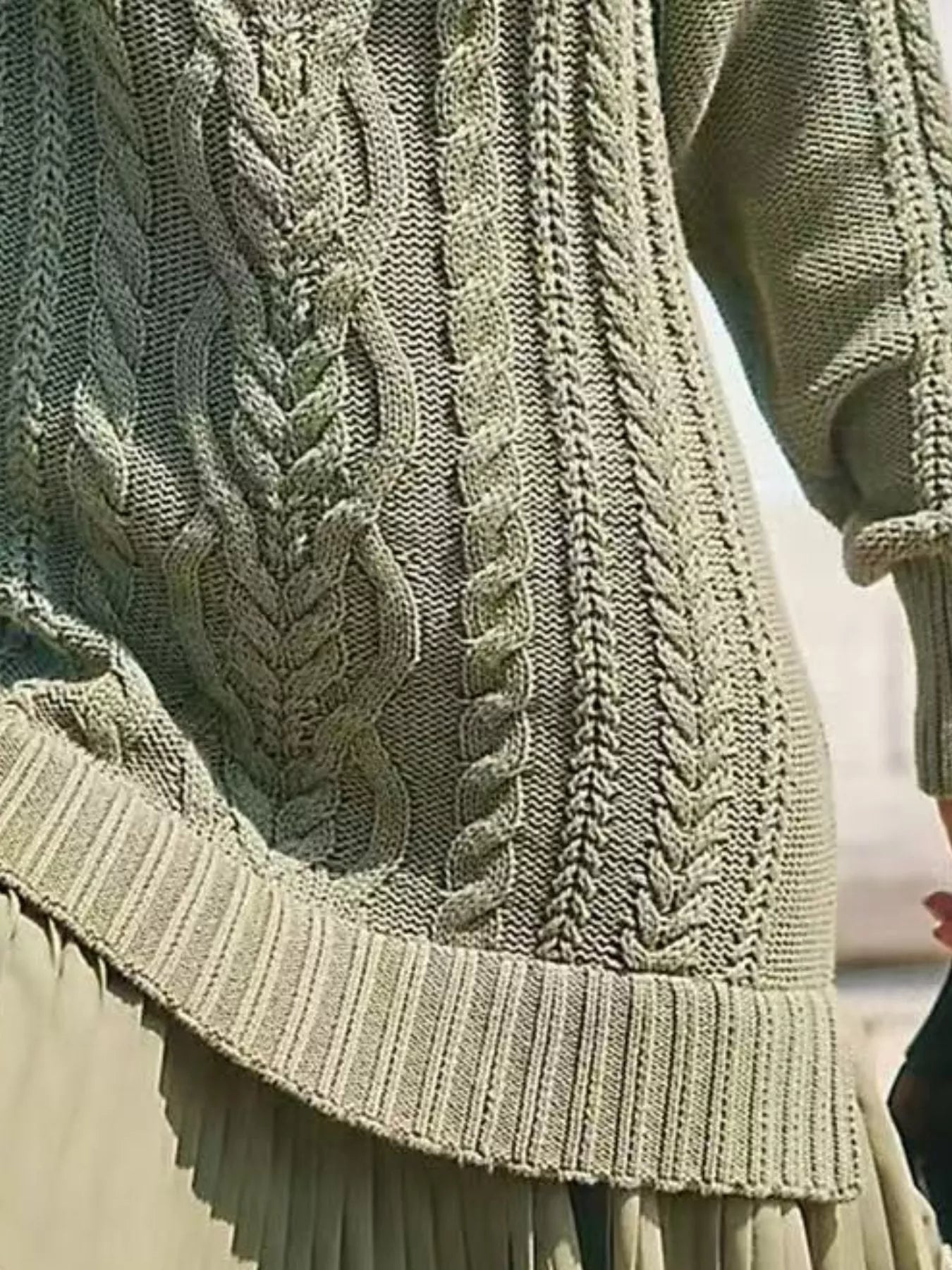 Full Size Cable - Knit Mini Sweater Dress Plus Size designed for comfort and style at Lookzlike