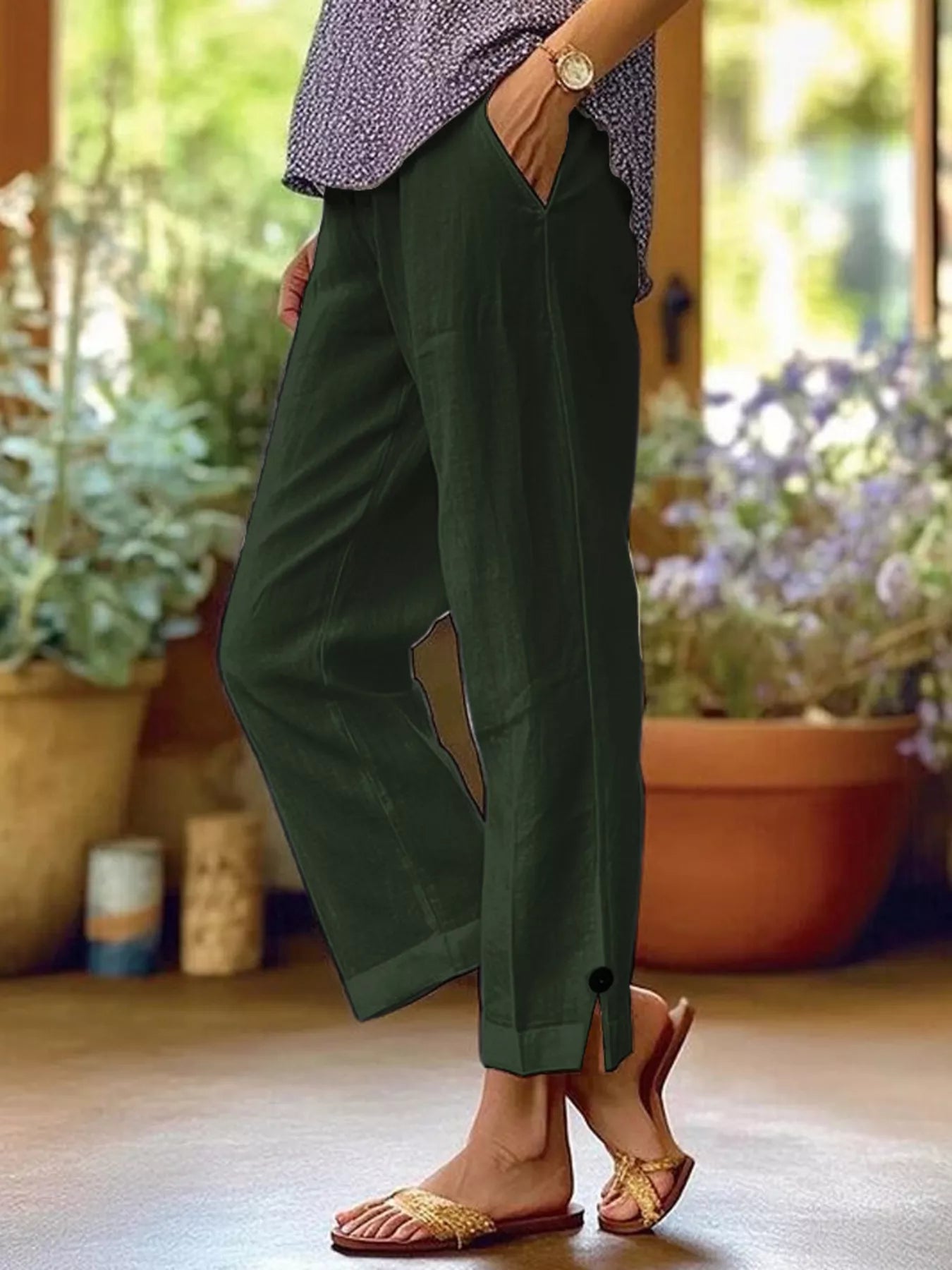 Full Size Casual Wide-Leg Pants Plus Size designed for comfort and style at Lookzlike