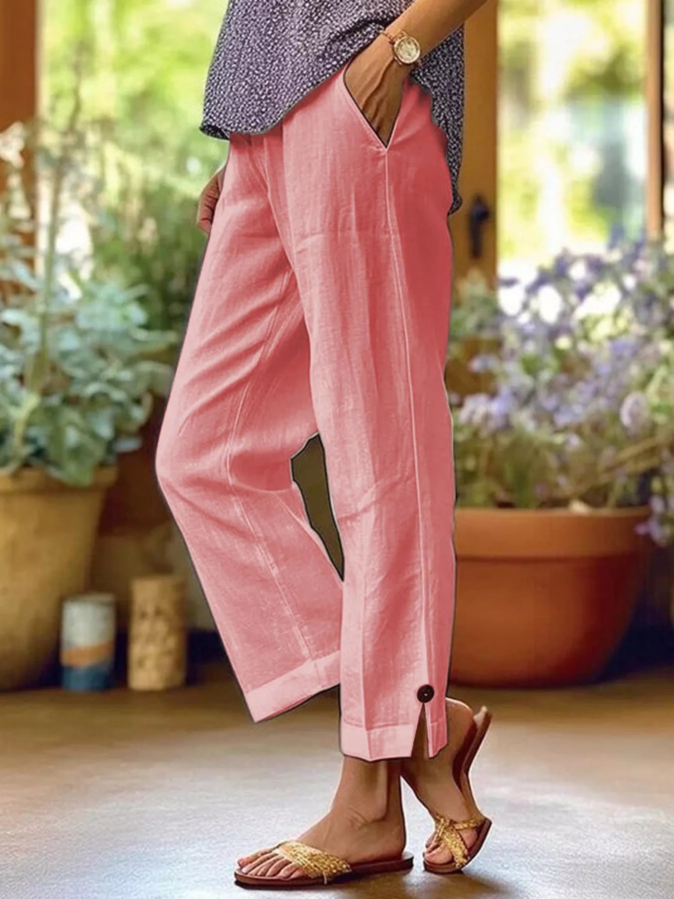 Full Size Casual Wide-Leg Pants Plus Size designed for comfort and style at Lookzlike