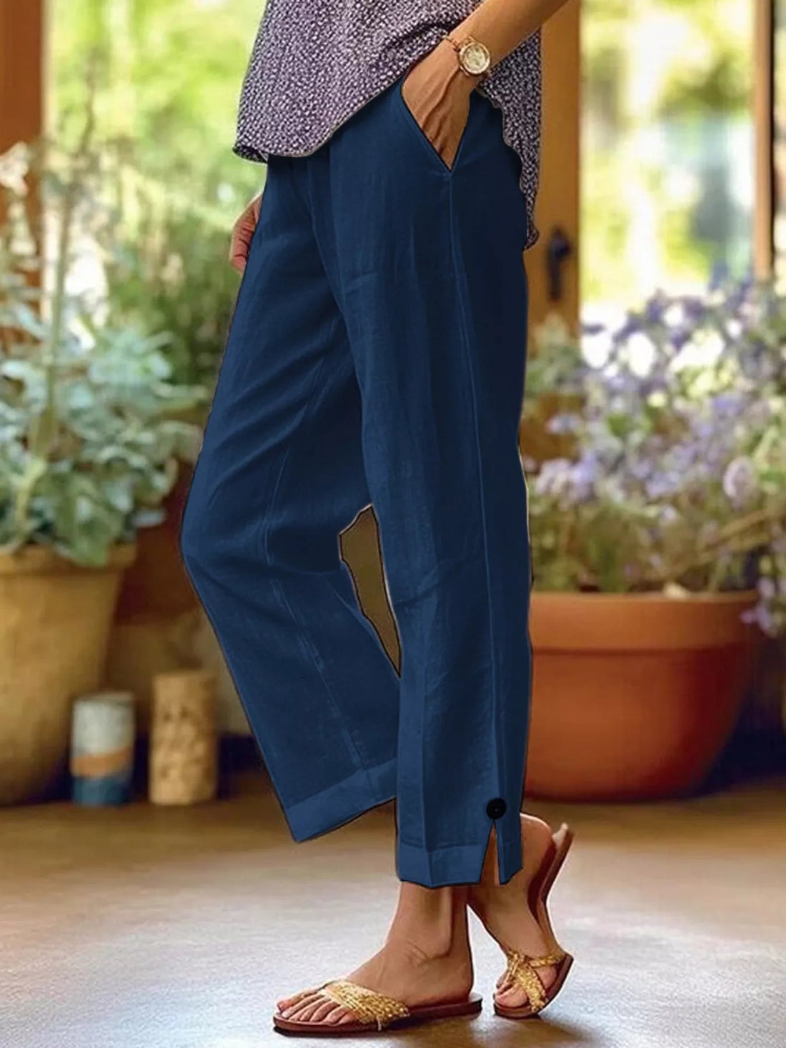 Full Size Casual Wide-Leg Pants Plus Size designed for comfort and style at Lookzlike